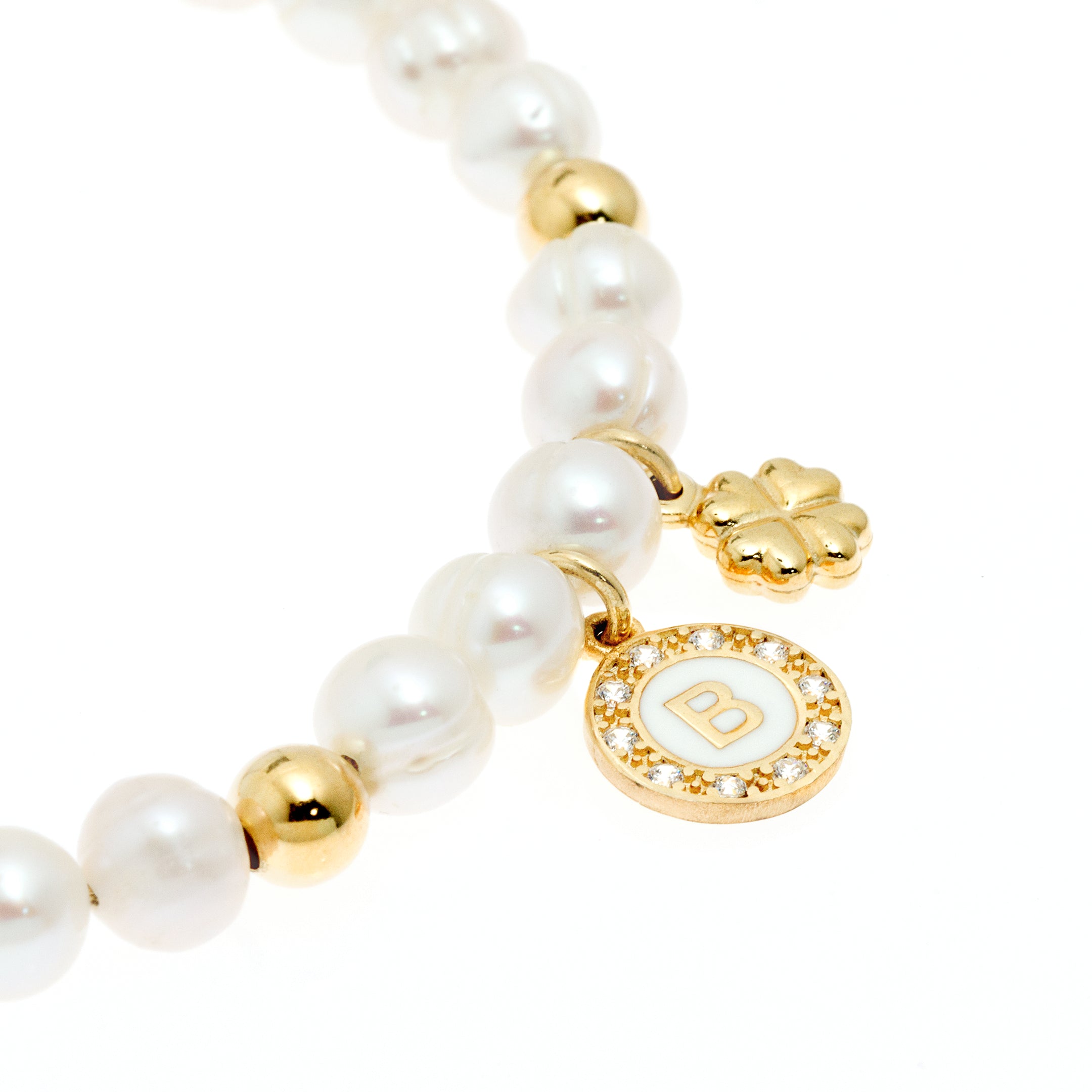 Collezione Charlene DVCCIO – Bracciale con Perle di Fiume in Argento 925 e Oro 24KT