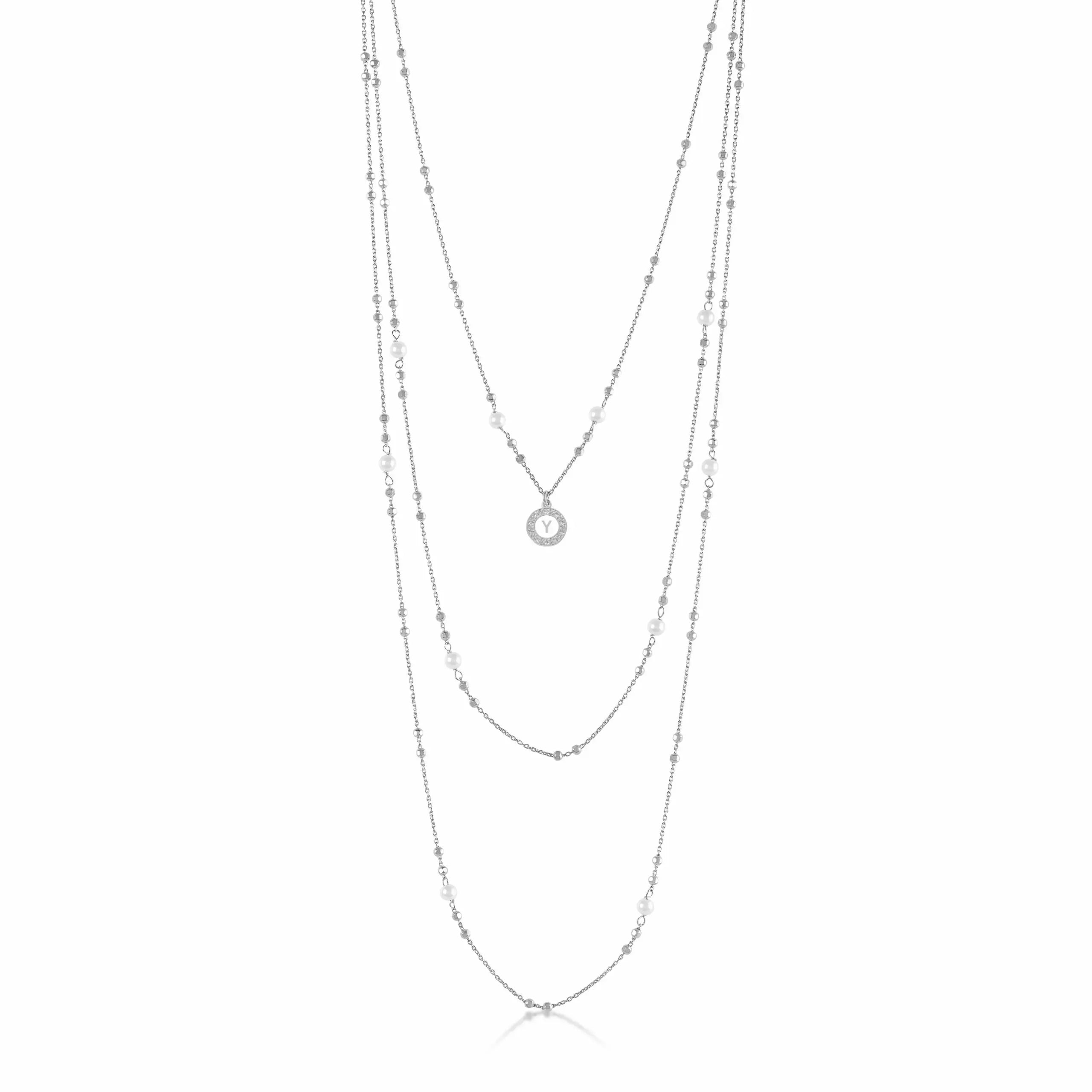 Collana Kelly Lux a 3 fili in argento con perle