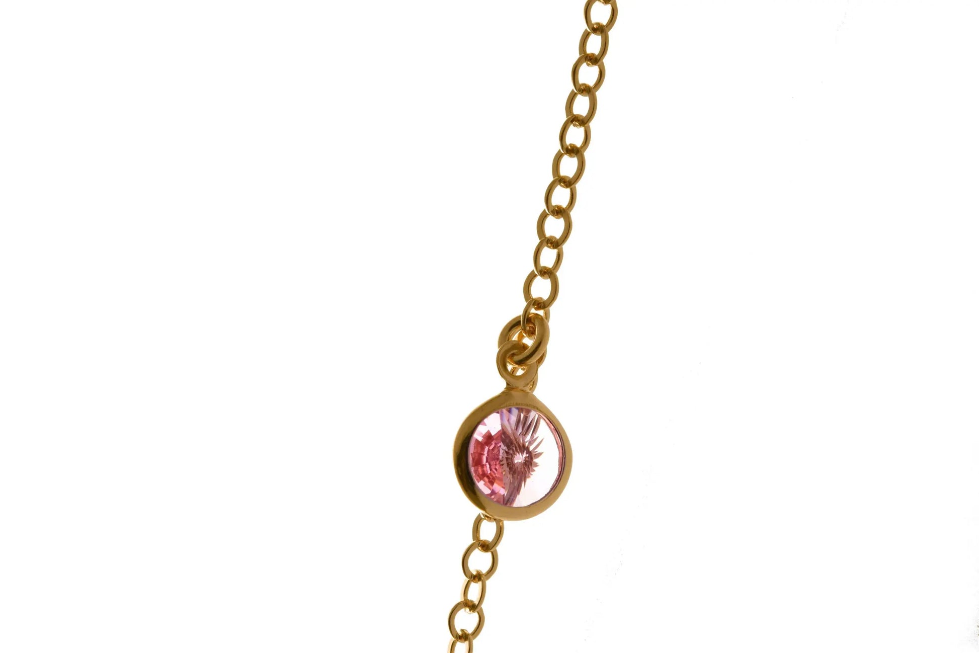 Collana Lunga Jordan in Argento 925 con placcatura in oro giallo e cristalli naturali multicolor