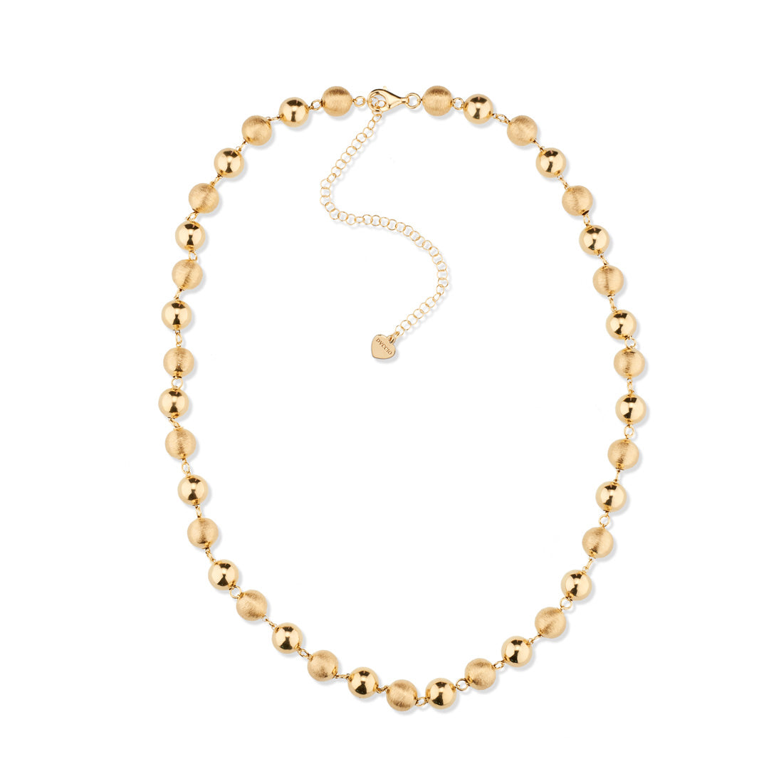 Collana SABA girocollo in argento925 con sfere dorate