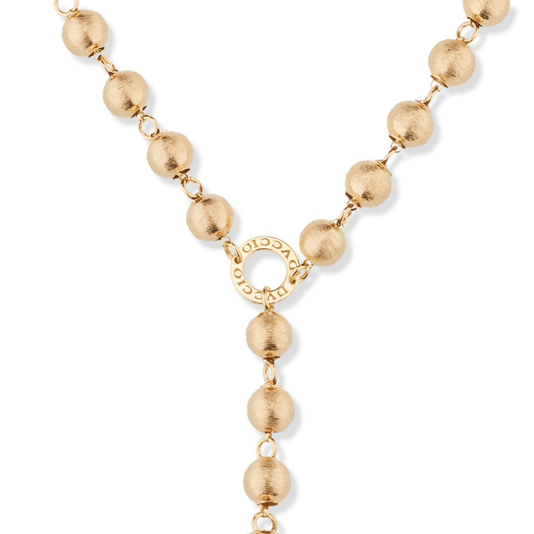 SABA Rosary Necklace 925 Silver 24KT Gold Plated Silky Spheres