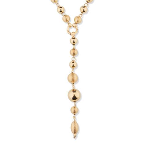 SABA Rosary Necklace 925 Silver 24KT Gold Plated Silky Spheres