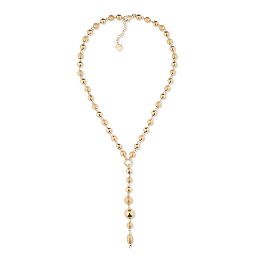 Collana Rosario SABA in Argento 925 Laminato Oro 24KT con Sfere