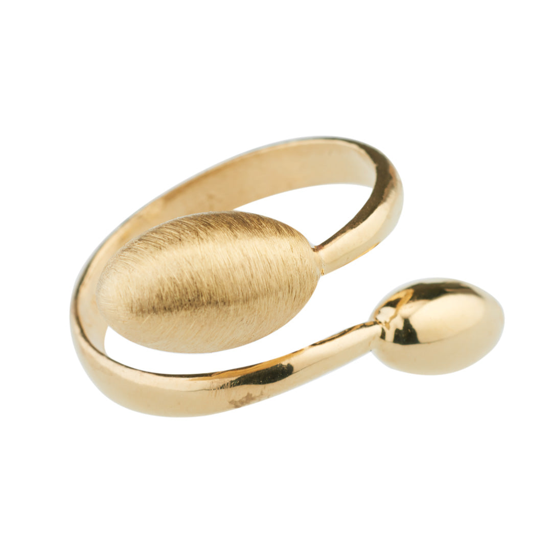 Anello SABA in Argento 925 Laminato Oro 24KT con Ovaline