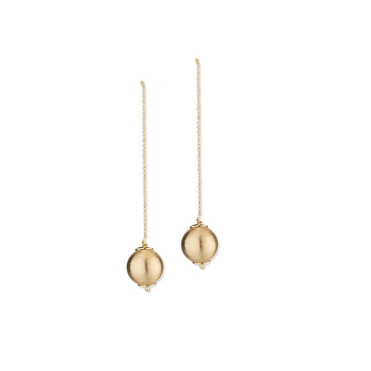 Orecchino in argento925 laminato in  oro 24kt saliscendi