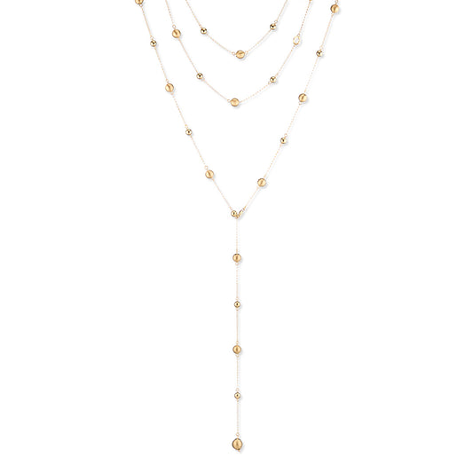 Collana SABA in Argento 925 Laminato Oro 24KT con Sfere Setate – Lusso Italiano