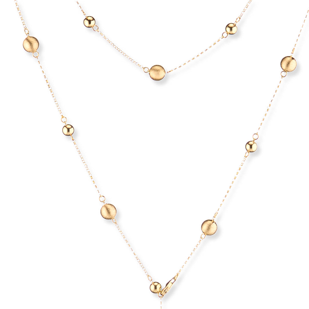 SABA Necklace 120cm 925 Silver 24KT Gold Plated Silky Spheres