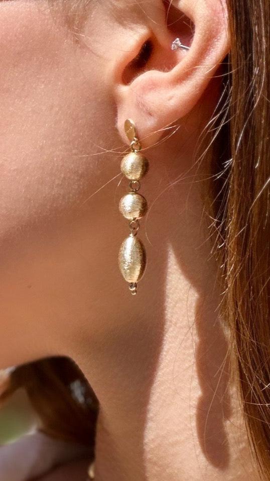 SABA Earrings in 925 Silver Laminated with 24KT Gold and Pendant