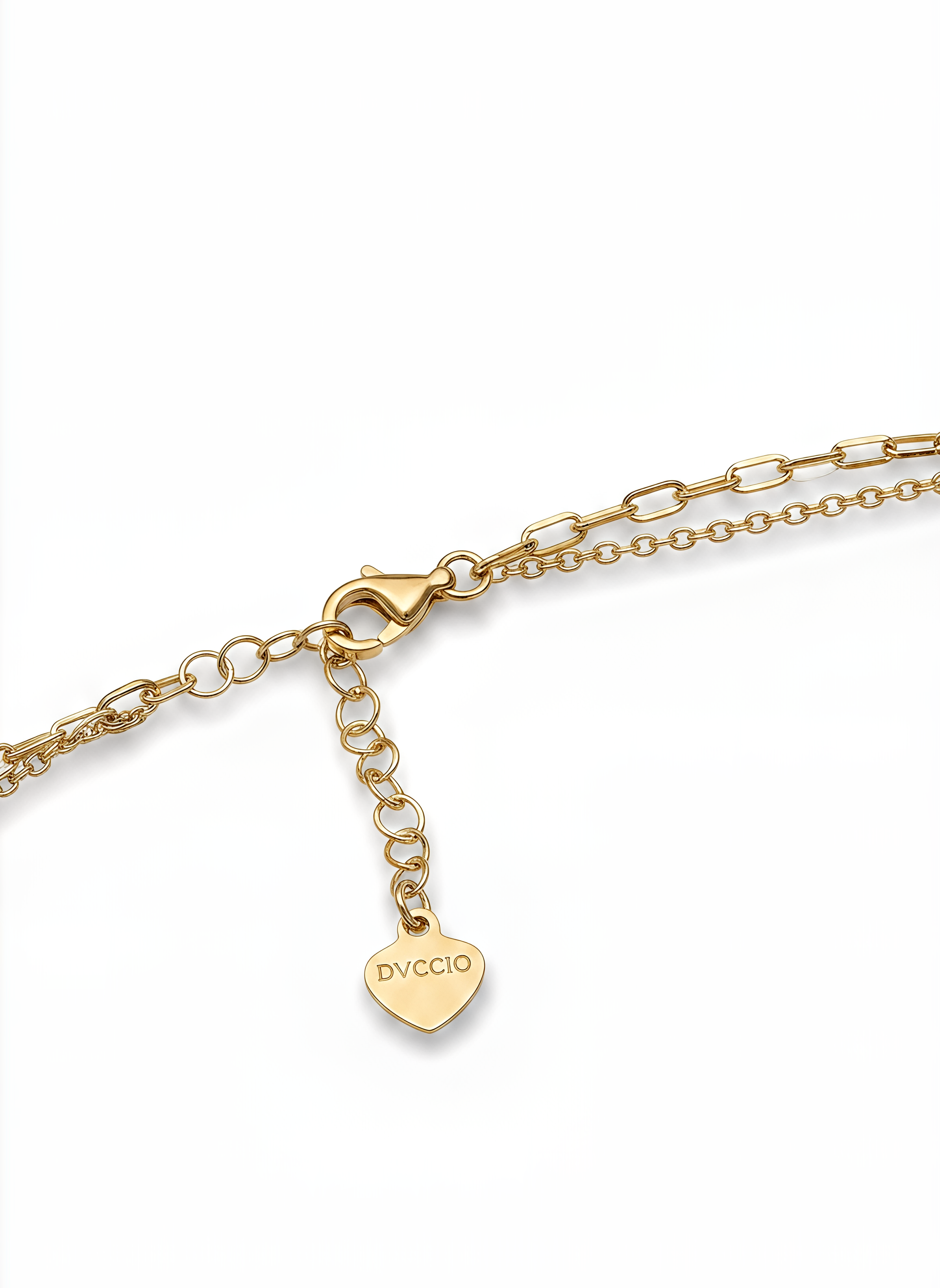 Collana Doppia Catena con Cornetto e Sfera Rossa Chérie Argento 925 Placcata Oro 24KT