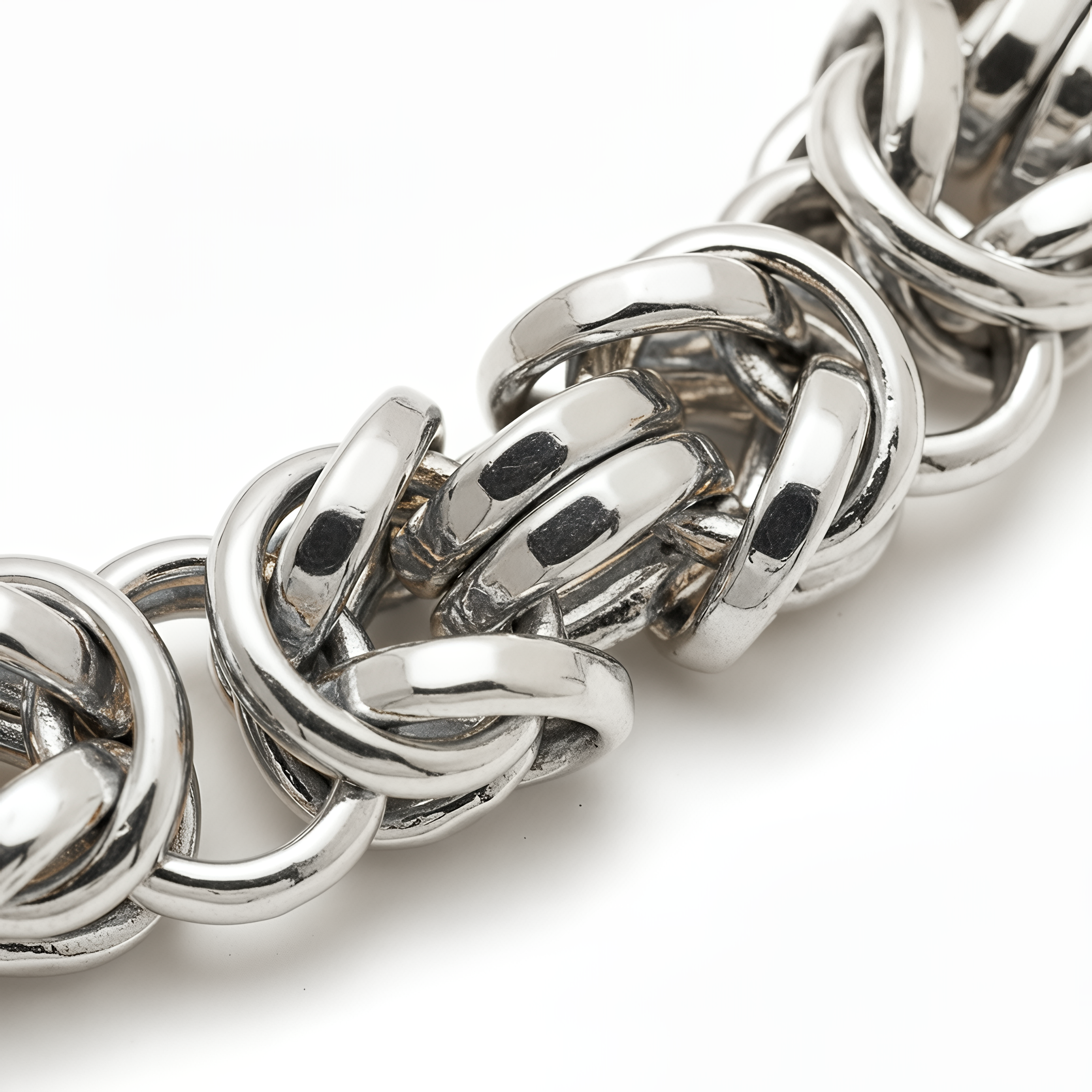 Large Dubai Byzantine Link Bracelet 925 Silver 24KT Gold Plated