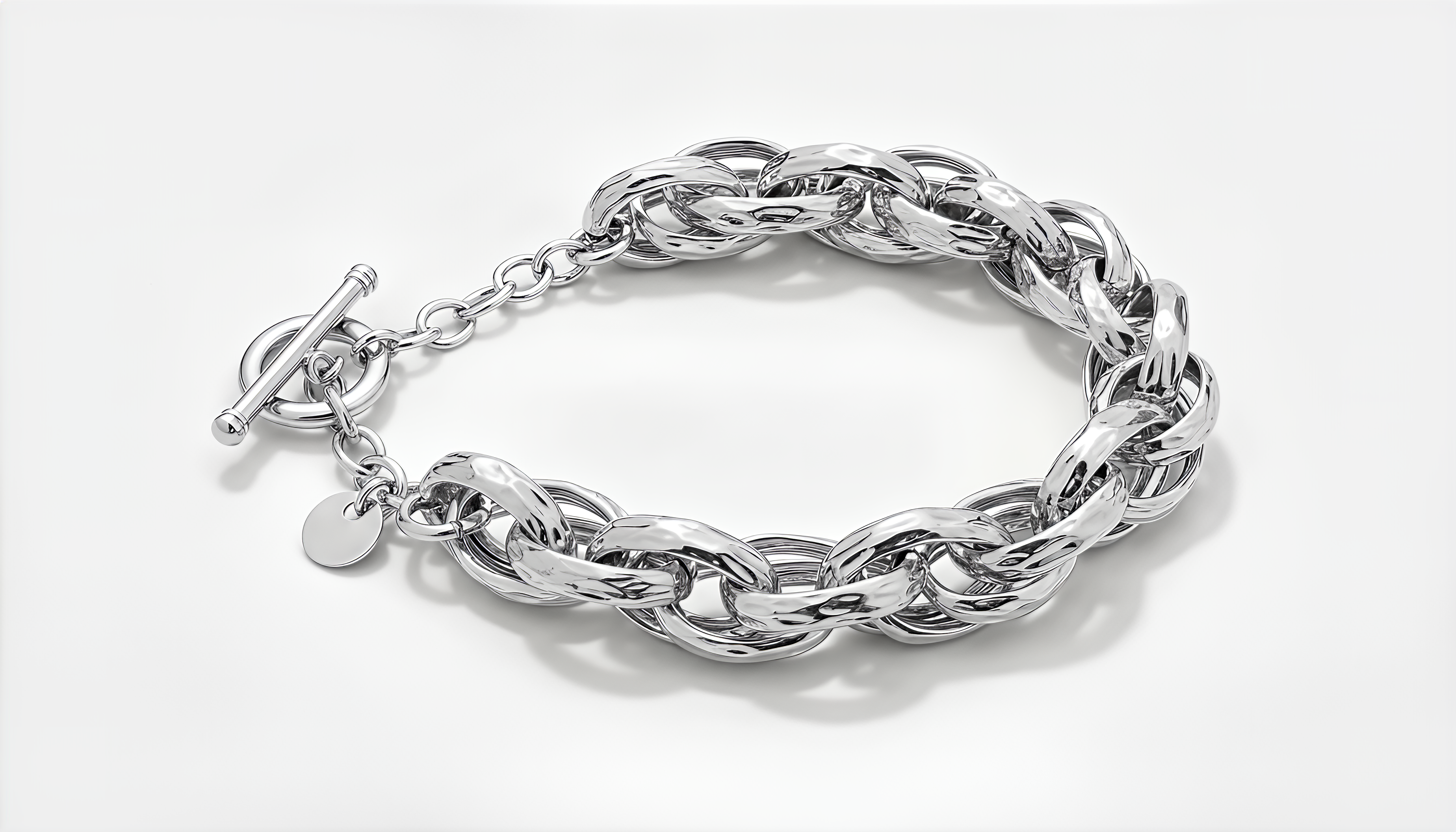 925 Sterling Silver 24KT Gold Plated Dubai Braided Chain Bracelet