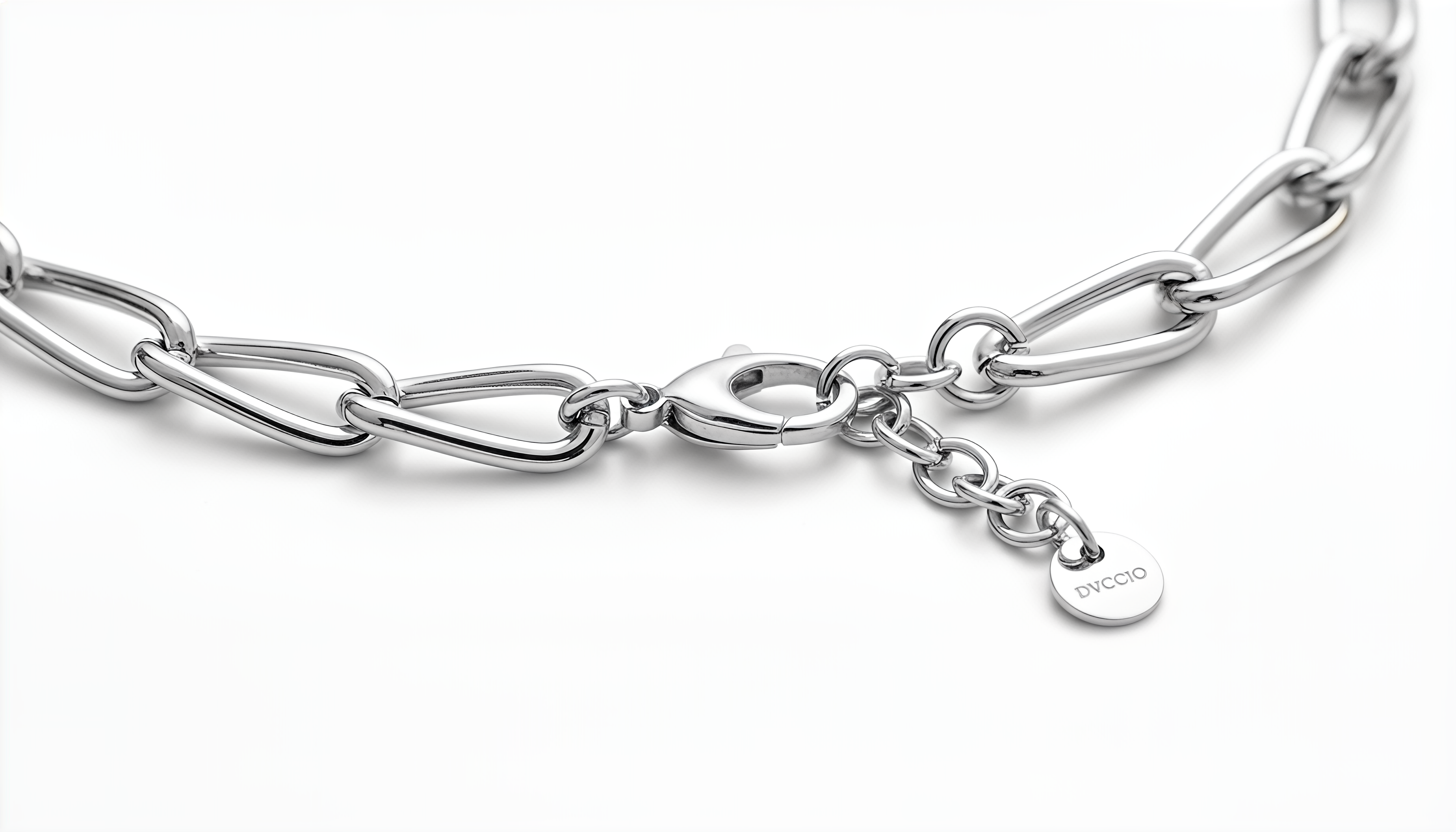 24KT Gold Plated 925 Silver Dubai Oval Chain Necklace