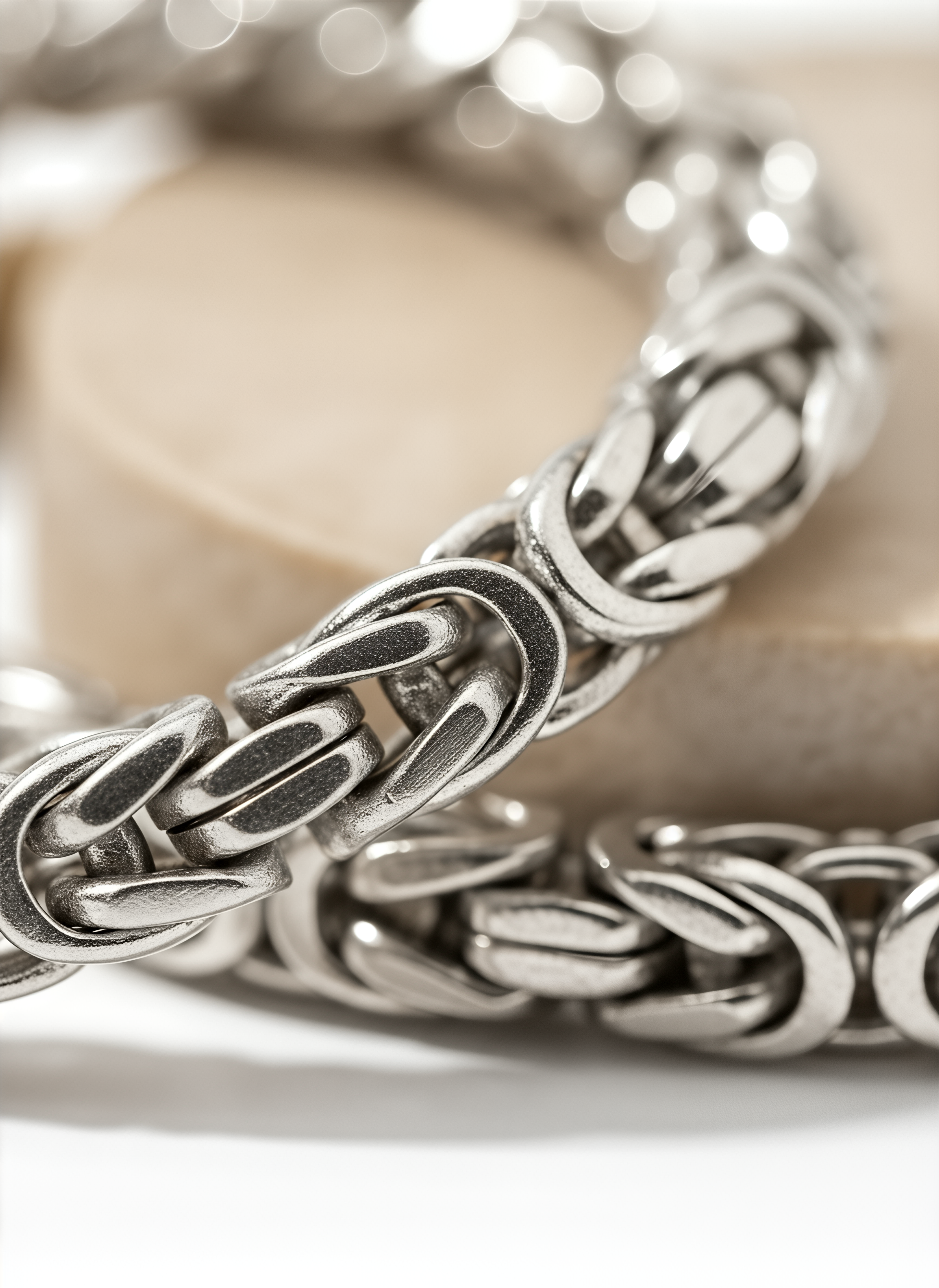 Collana a Maglia Bizantina Piccola Dubai Argento 925 Placcata Oro 24KT