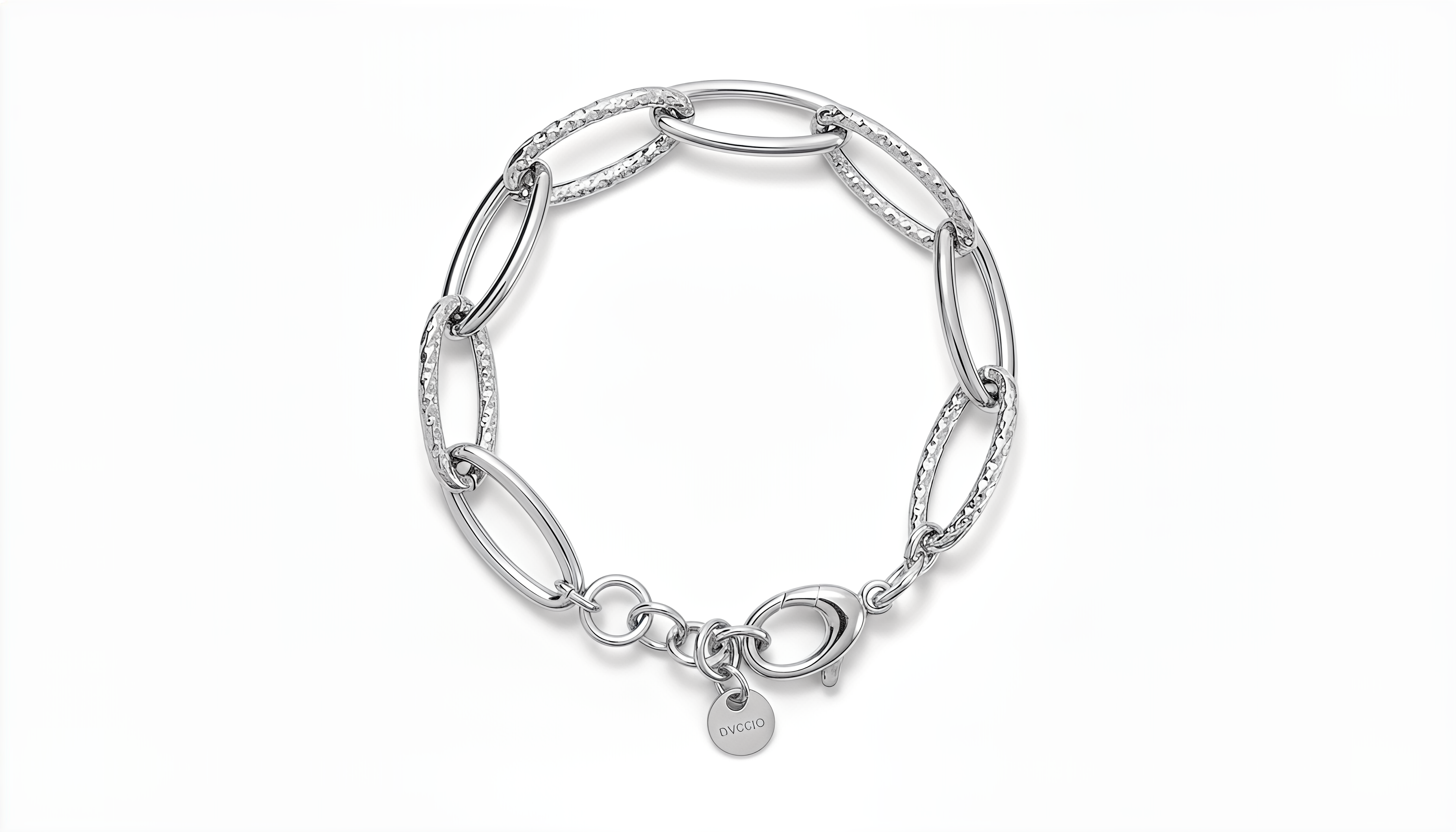 Bracciale a Catena Ovale Dubai Argento 925 Placcata Oro 24KT