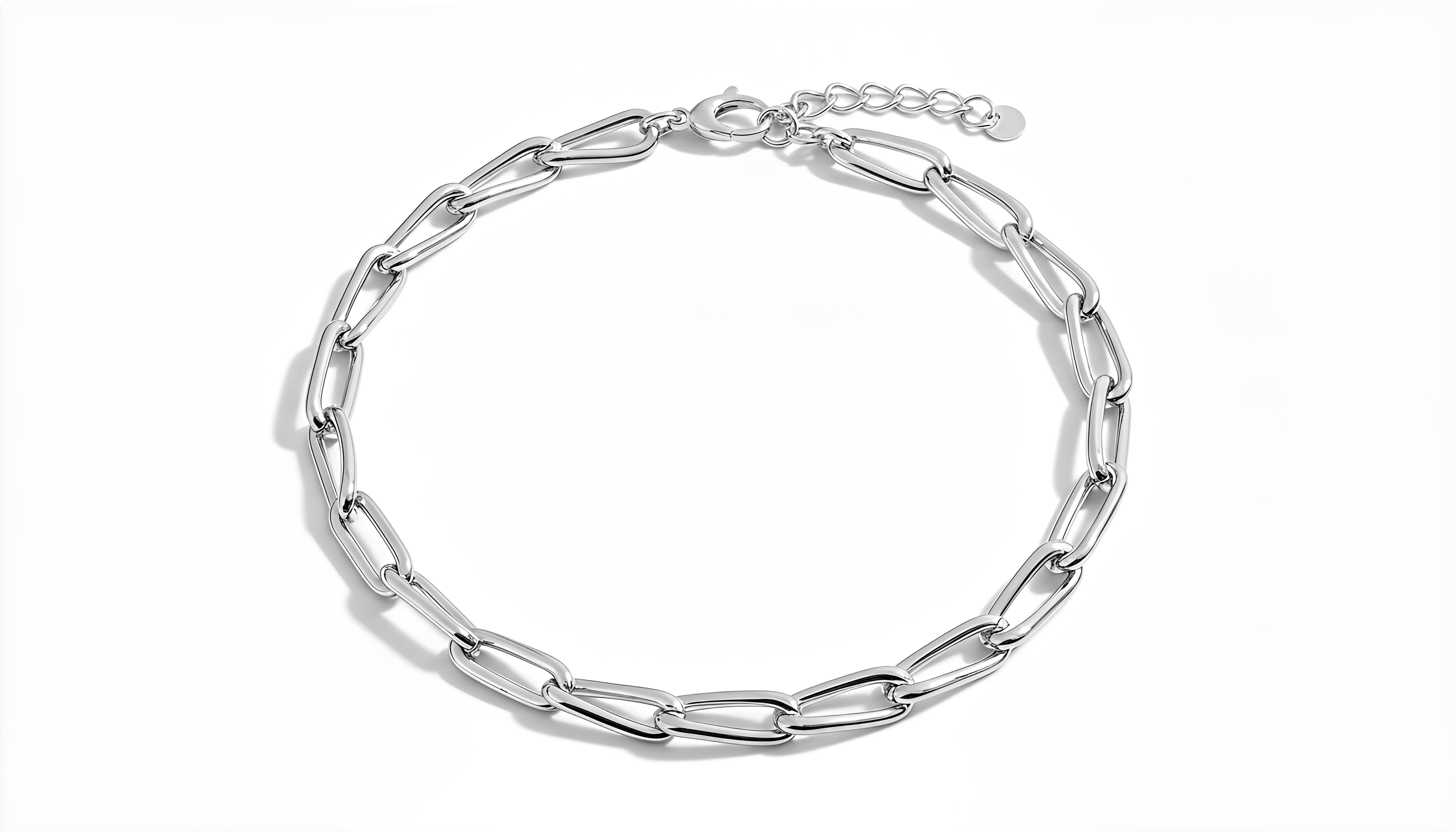 24KT Gold Plated 925 Silver Dubai Oval Chain Necklace