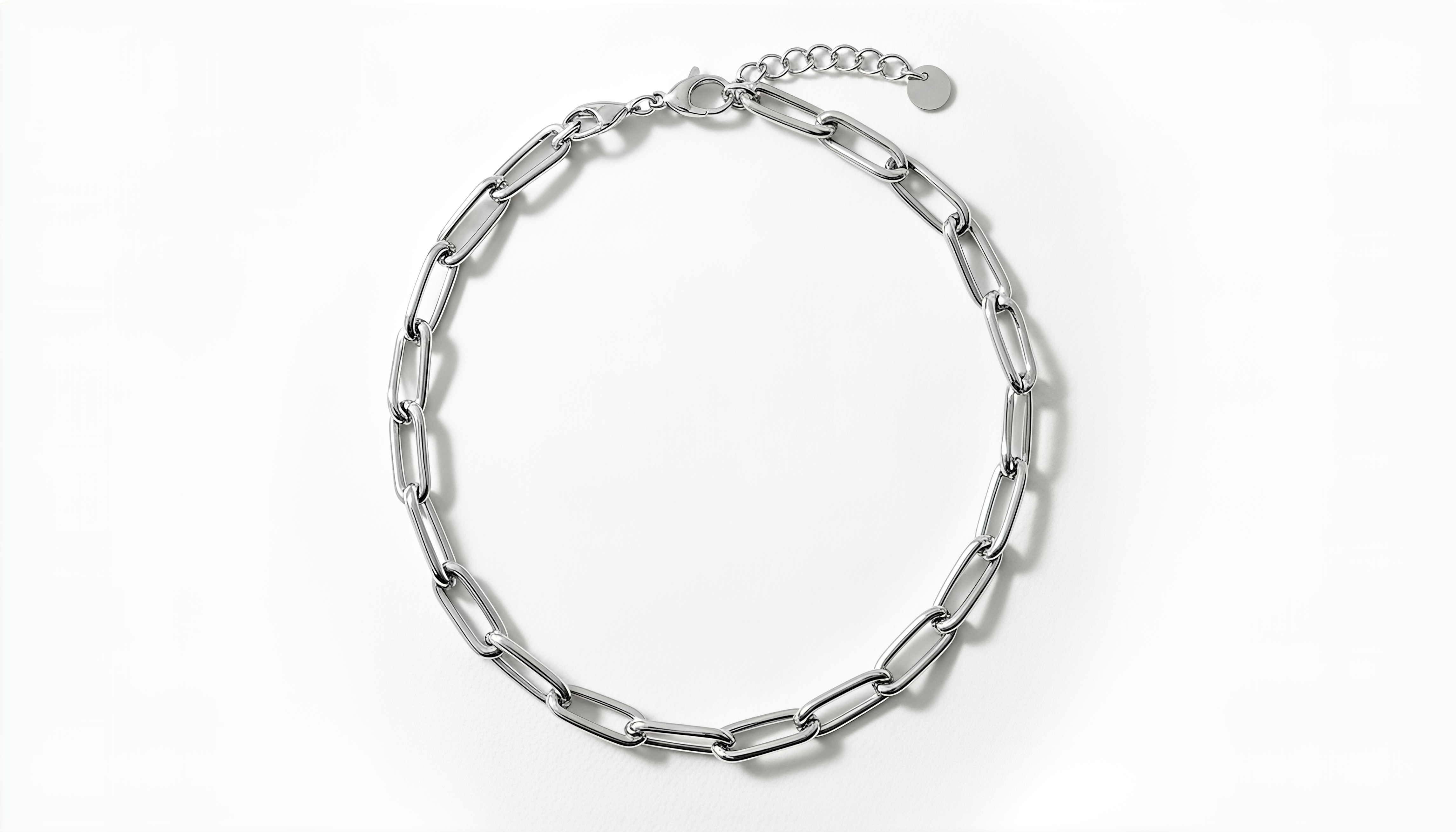 24KT Gold Plated 925 Silver Dubai Oval Chain Necklace