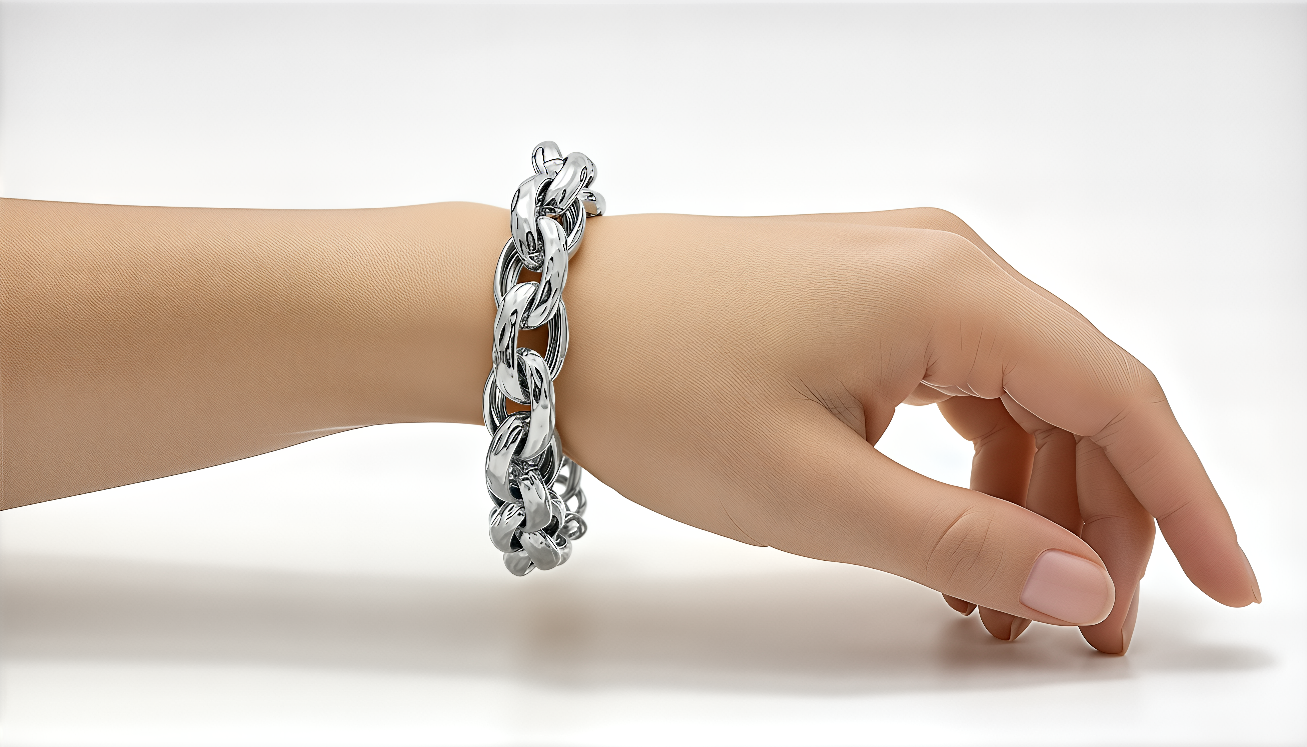 925 Sterling Silver 24KT Gold Plated Dubai Braided Chain Bracelet