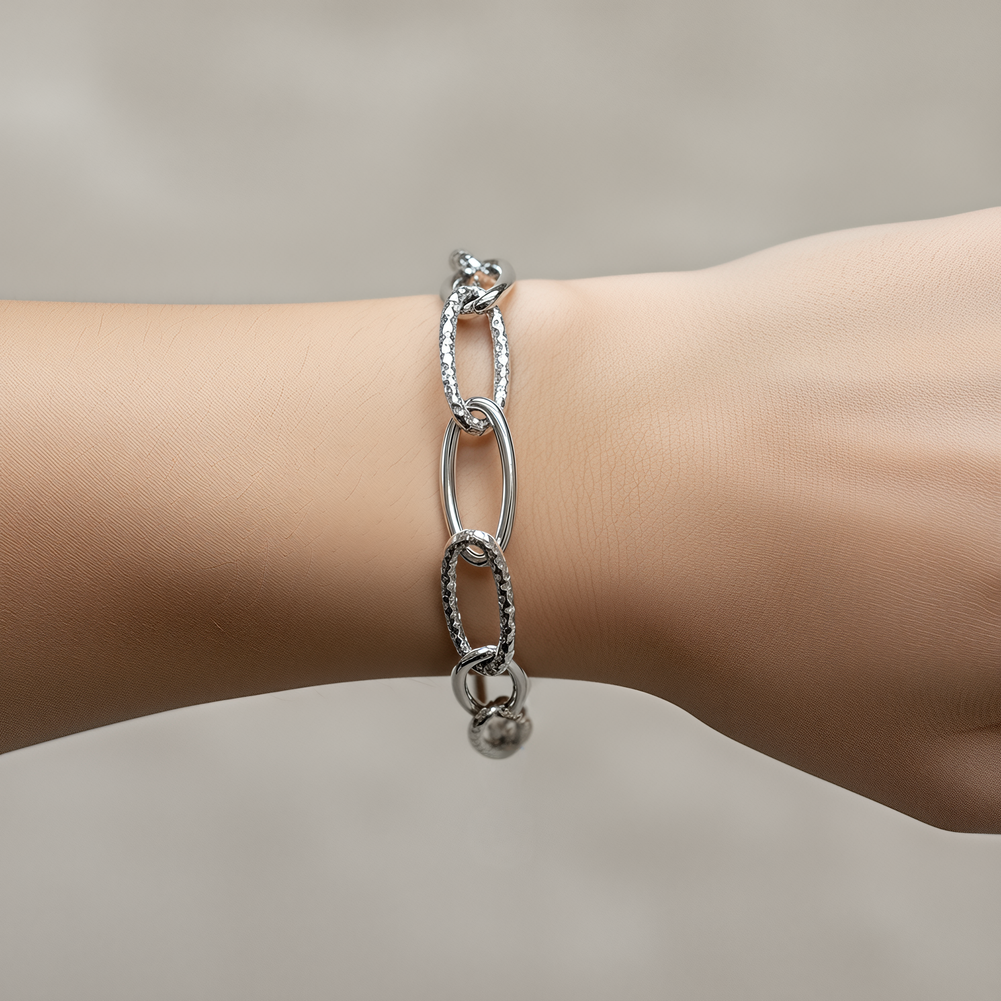 Bracciale a Catena Ovale Dubai Argento 925 Placcata Oro 24KT