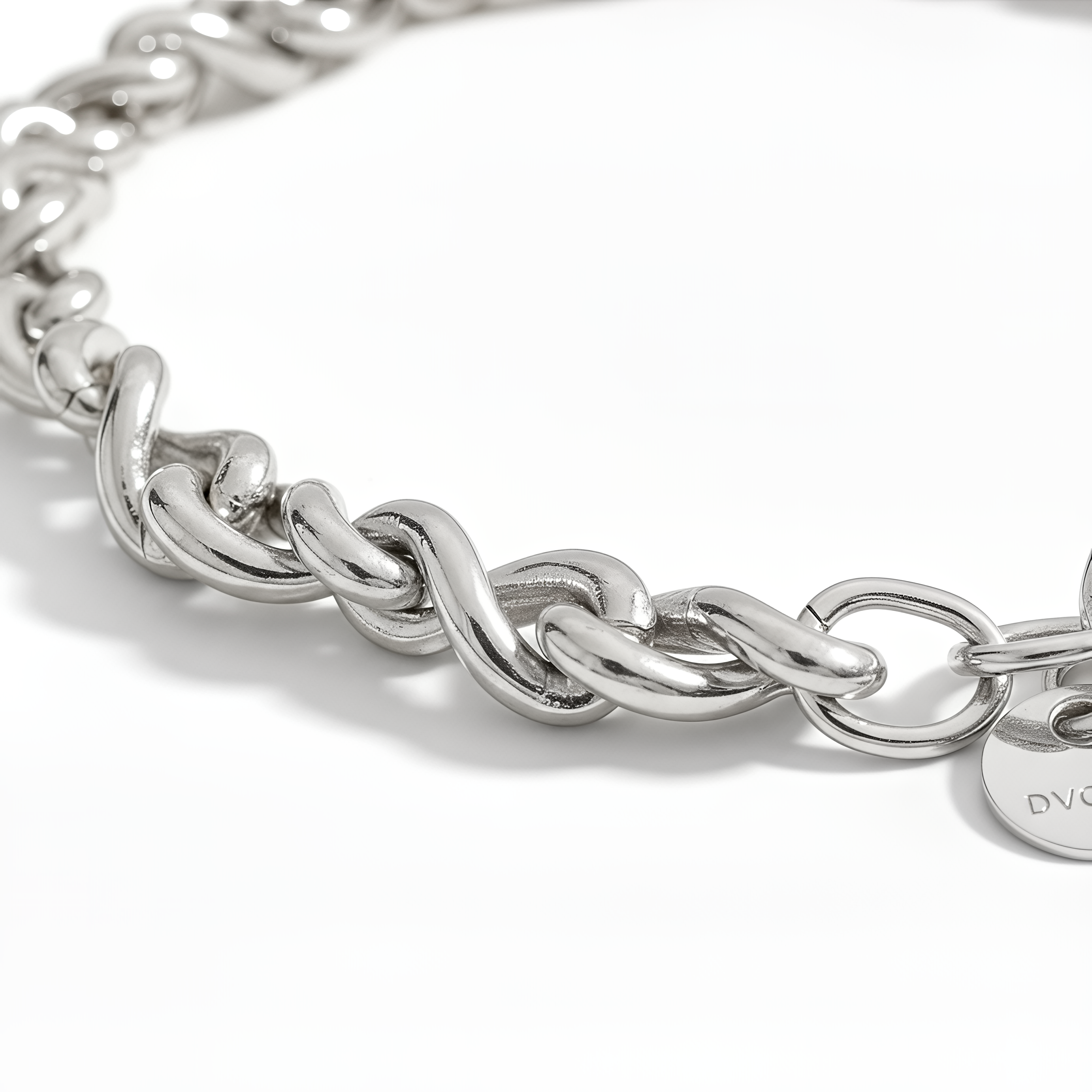 Bracciale a Catena Intrecciata Dubai Argento 925 Placcata Oro 24KT