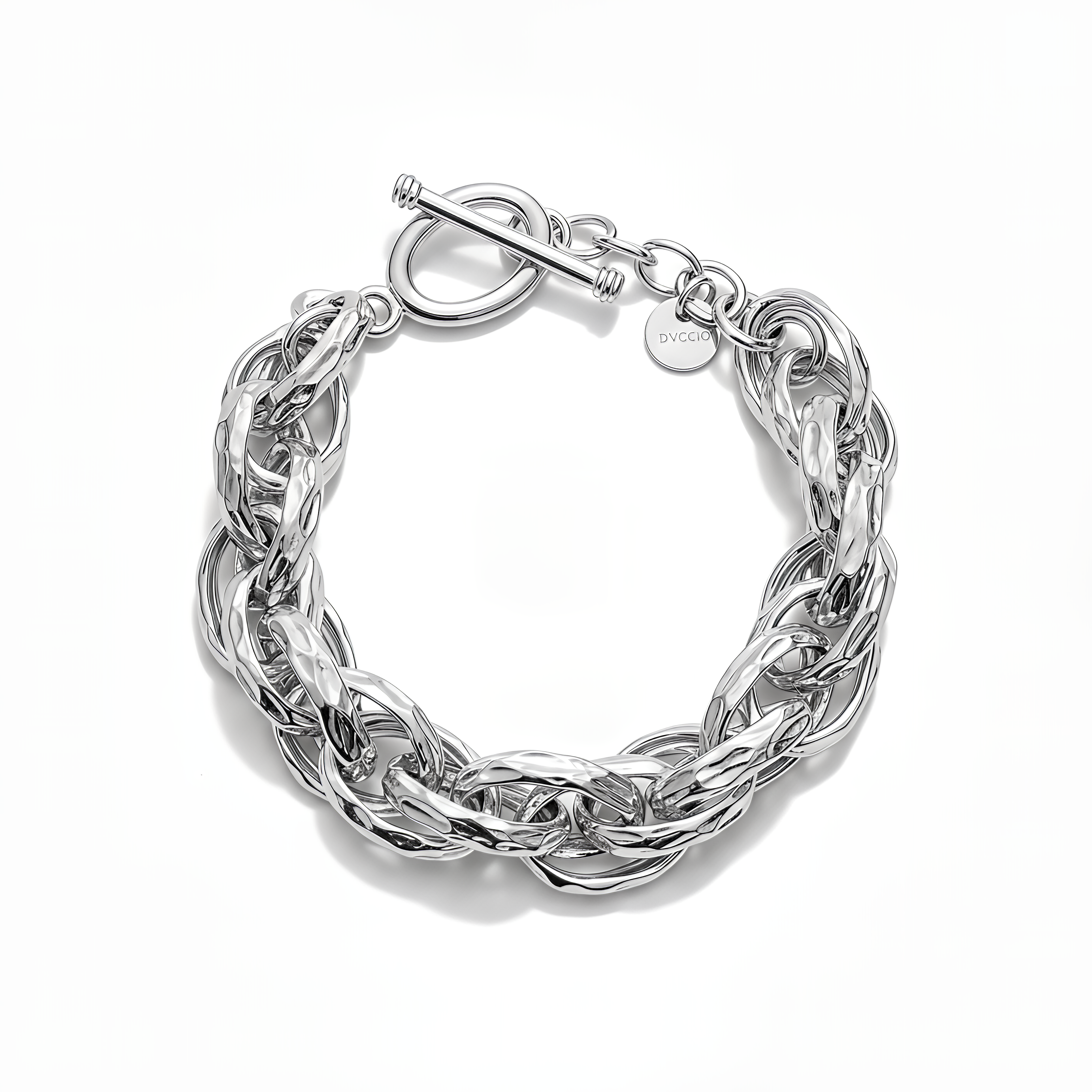 925 Sterling Silver 24KT Gold Plated Dubai Braided Chain Bracelet