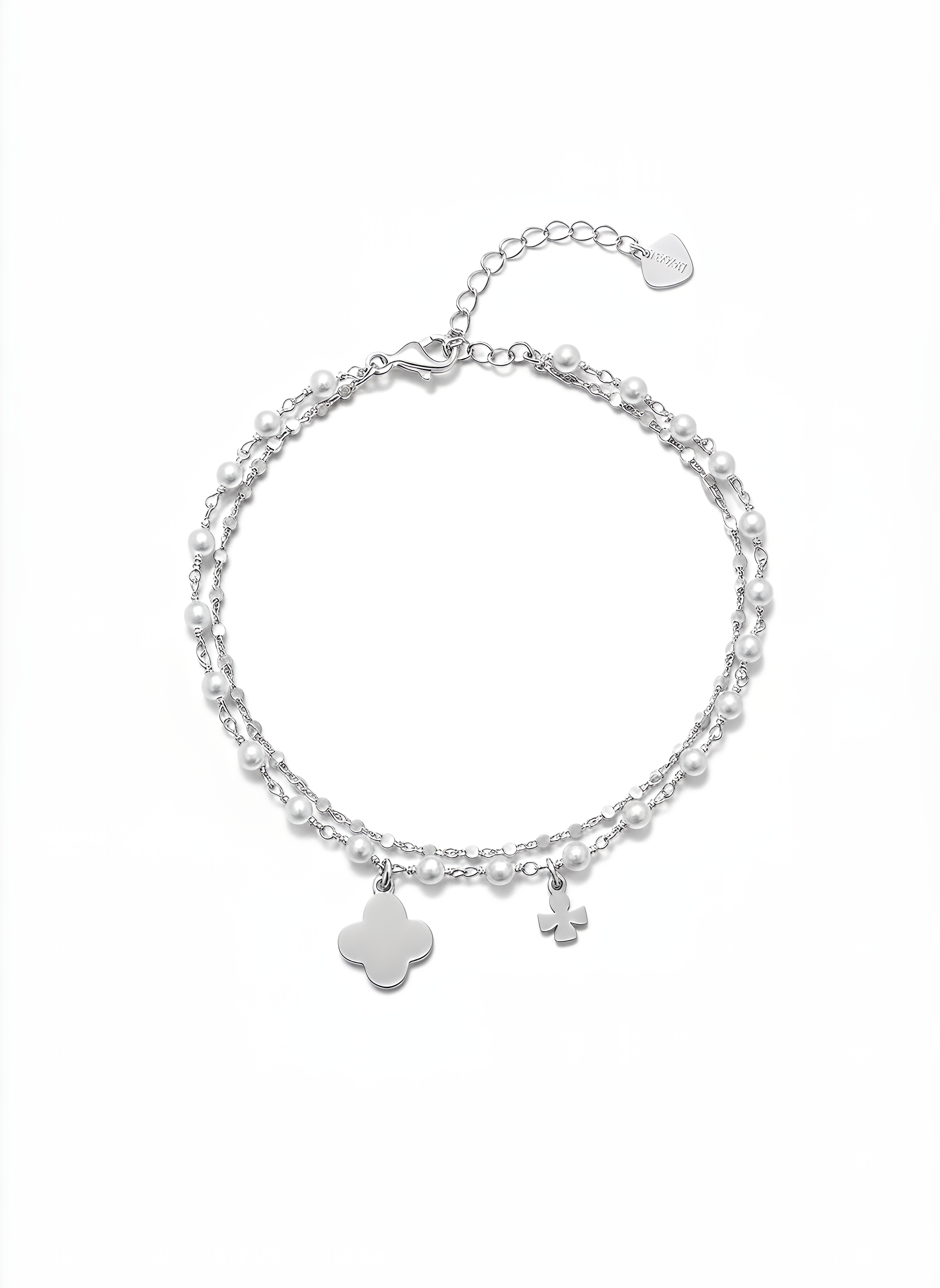 VIBES 2-Strand Bracelet in 925 Silver Laminated in 24KT Gold with Pearls