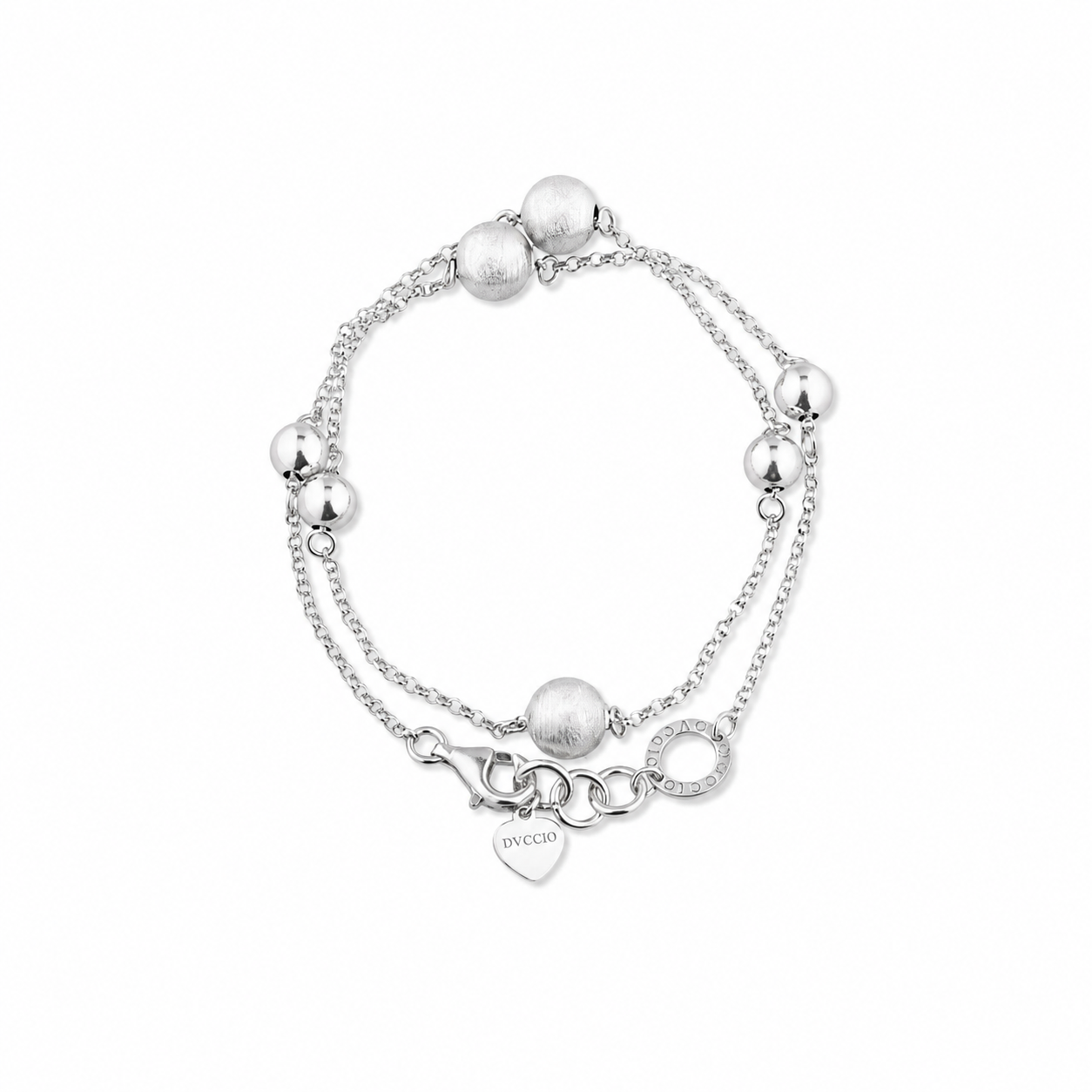 Bracciale catena e sfere a doppio giro in argento925 con Placcatura in oro 24kt