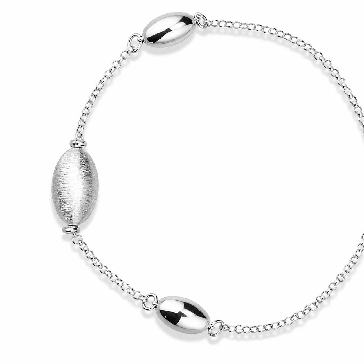 Bracciale SABA Argento 925 Placcato Oro 24KT Sfere Setate Alternate