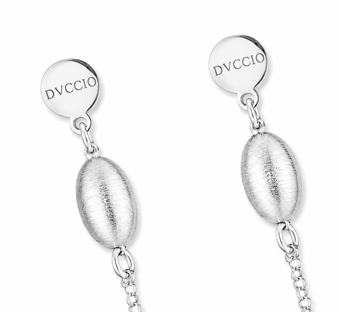 Orecchino Pendente SABA Argento 925 Placcato Oro 24KT Sfere Ovali Setate