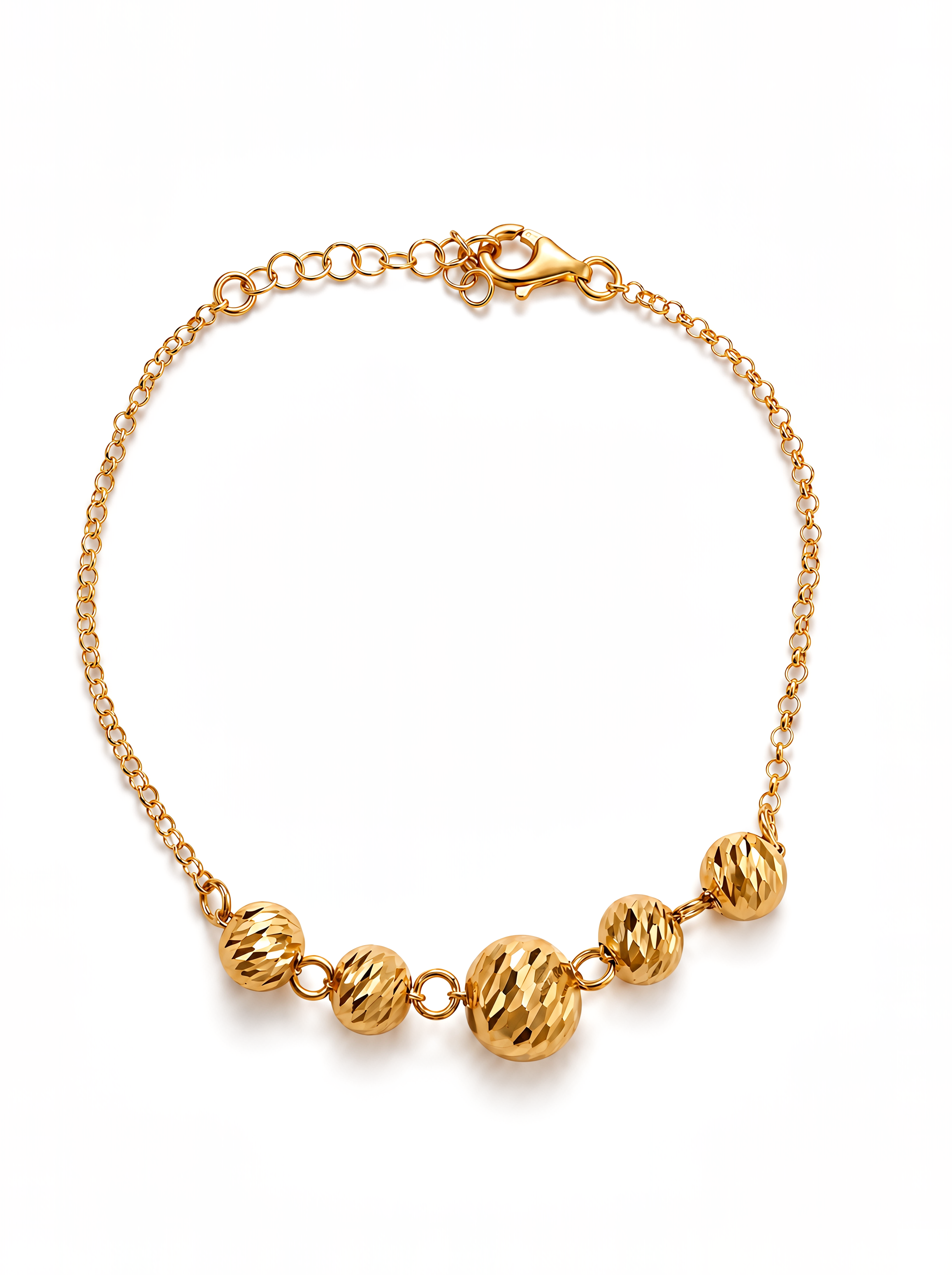 Bracciale a Sfere Diamantate Rewind Argento 925 Placcata Oro 24KT