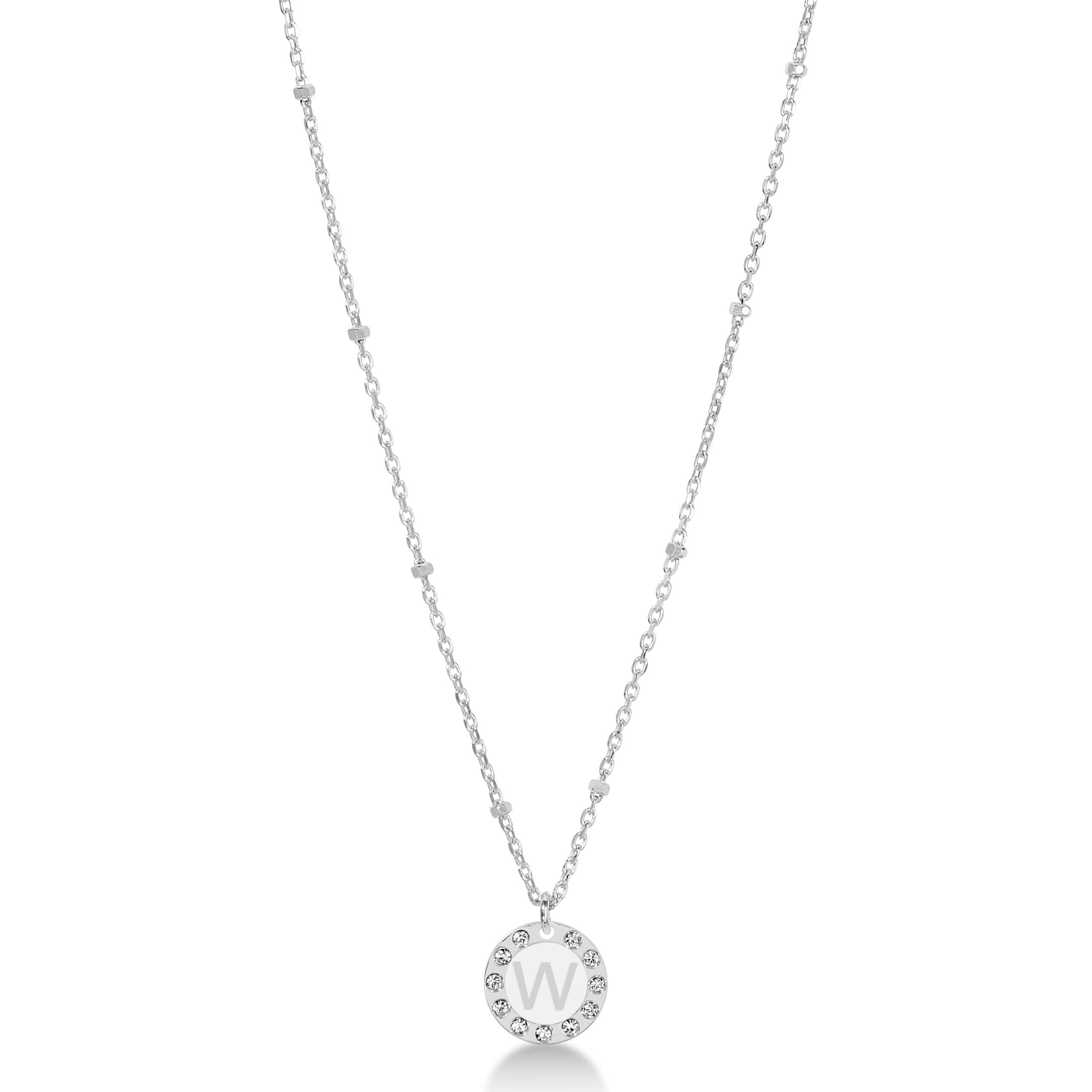 Collana 45 cm Dvccio rodio iniziale W