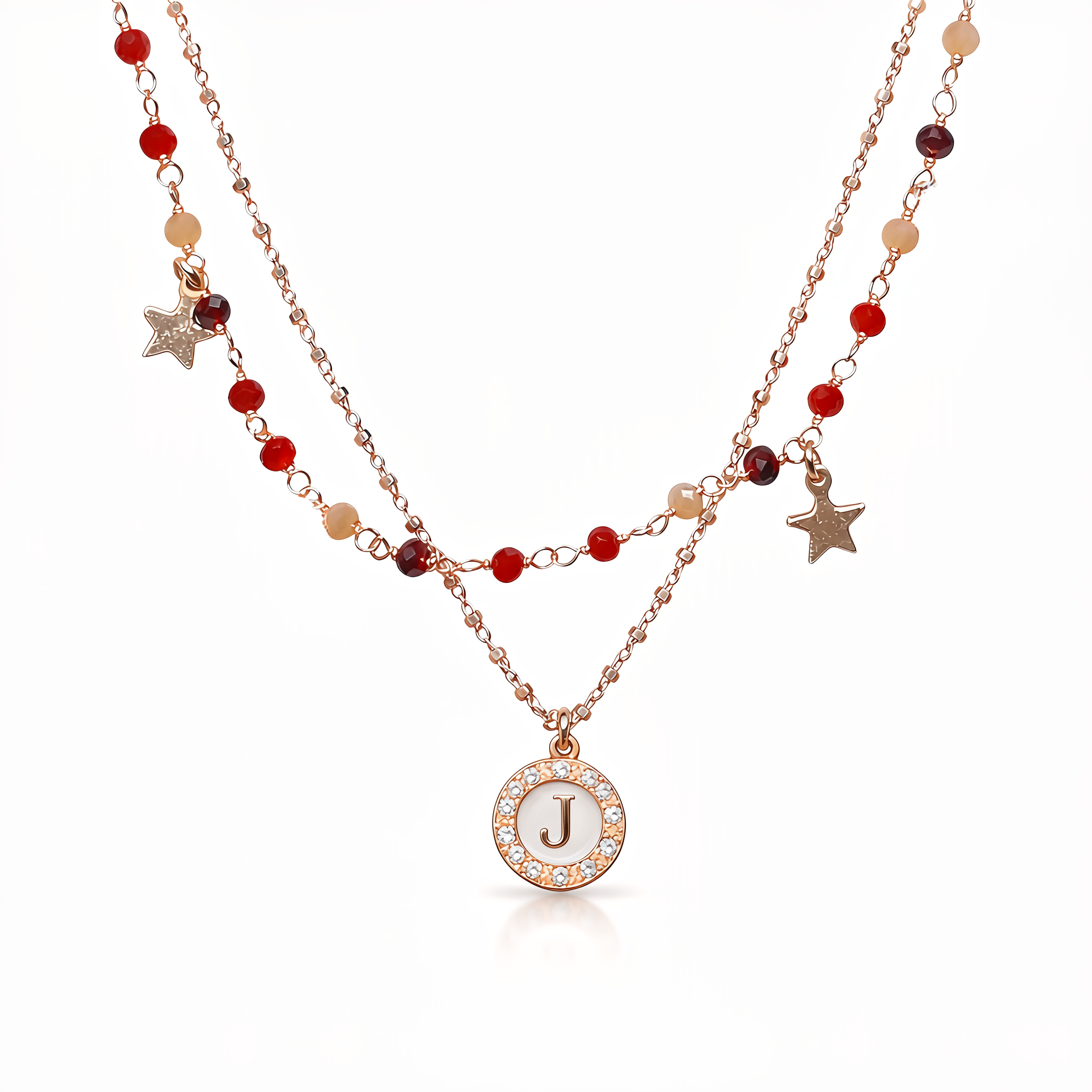 Girocollo in argento con pietre e stelle