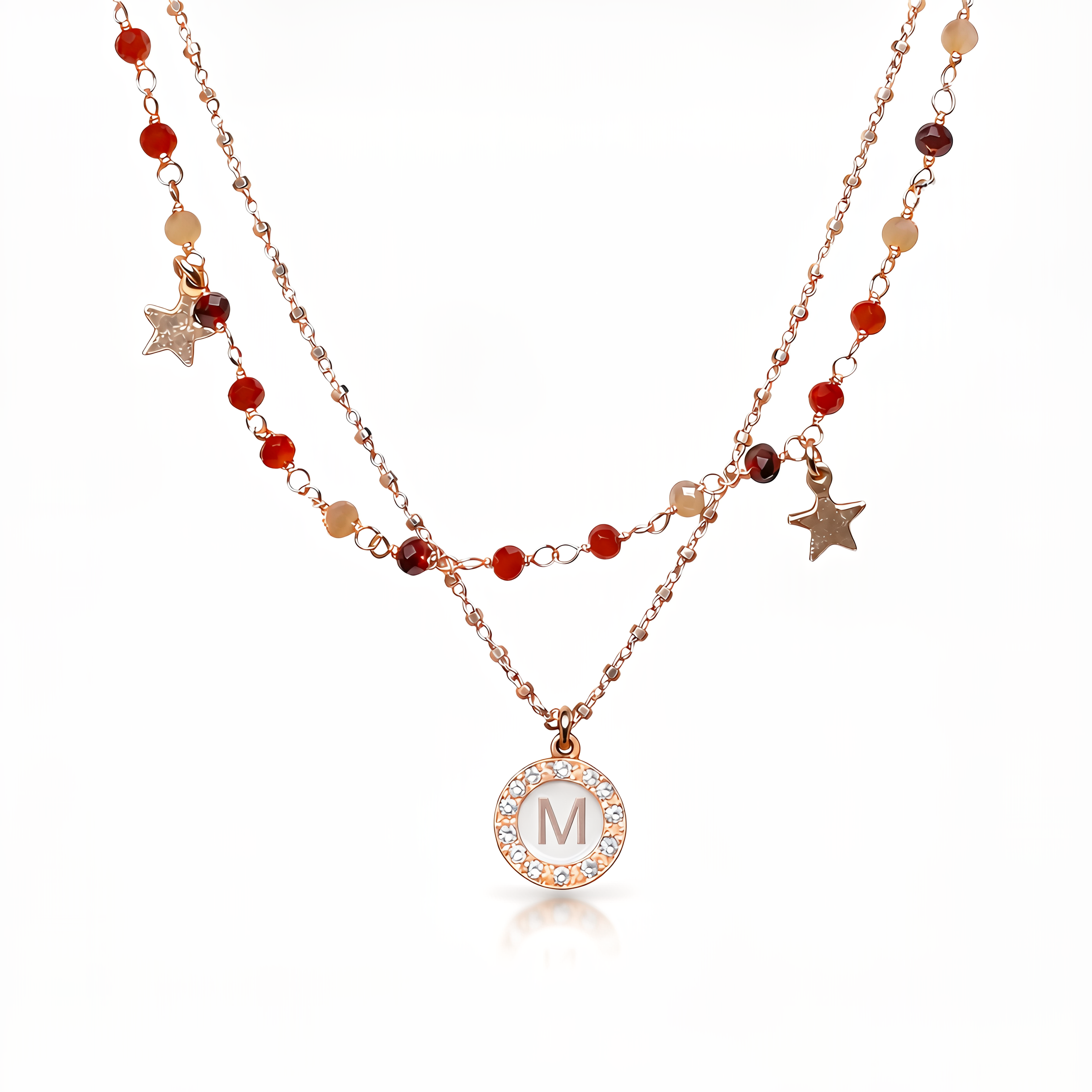 Girocollo in argento con pietre e stelle