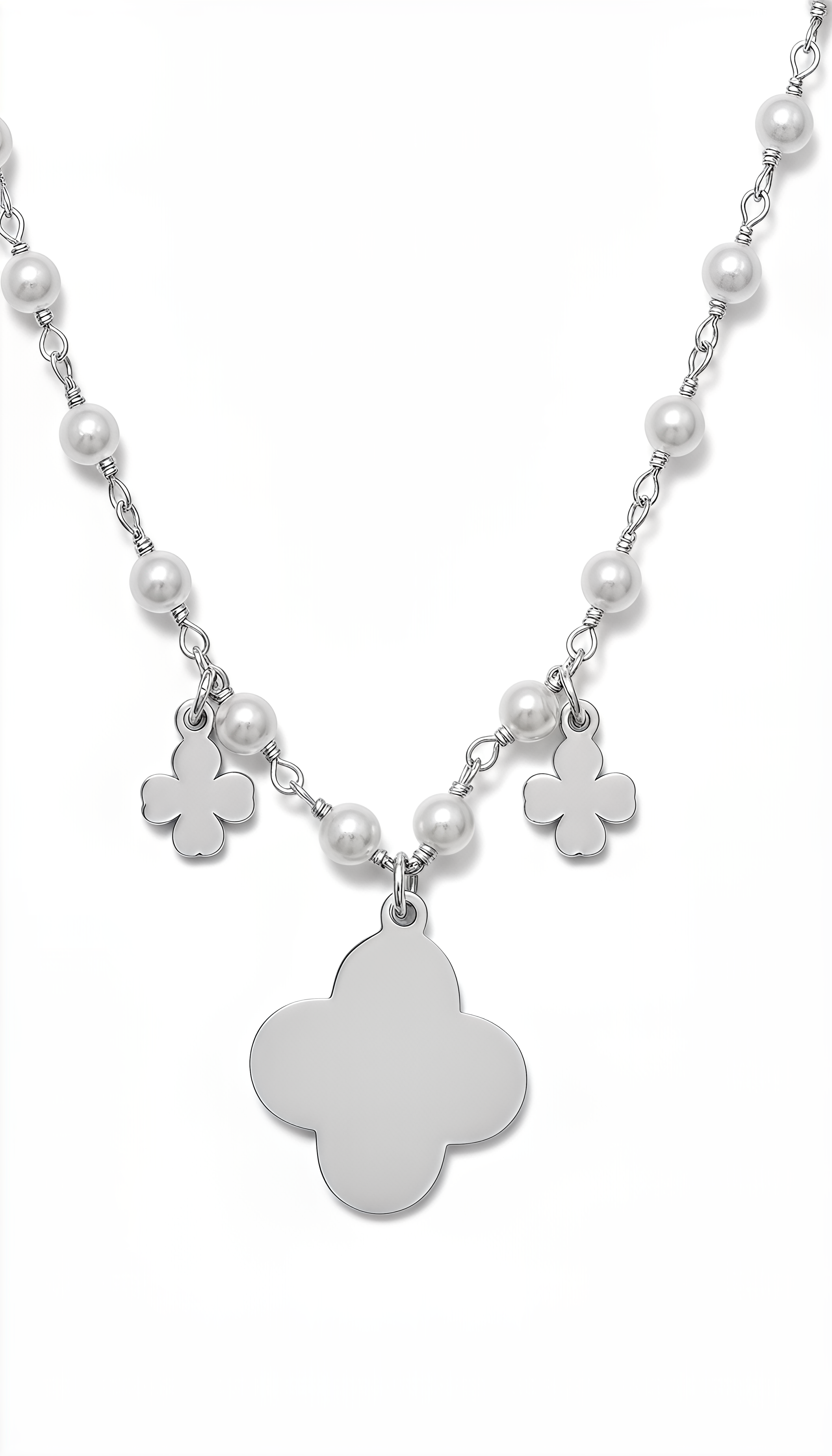 DVCCIO Pearl Flower Necklace in 925 Silver and 24KT Gold Plated