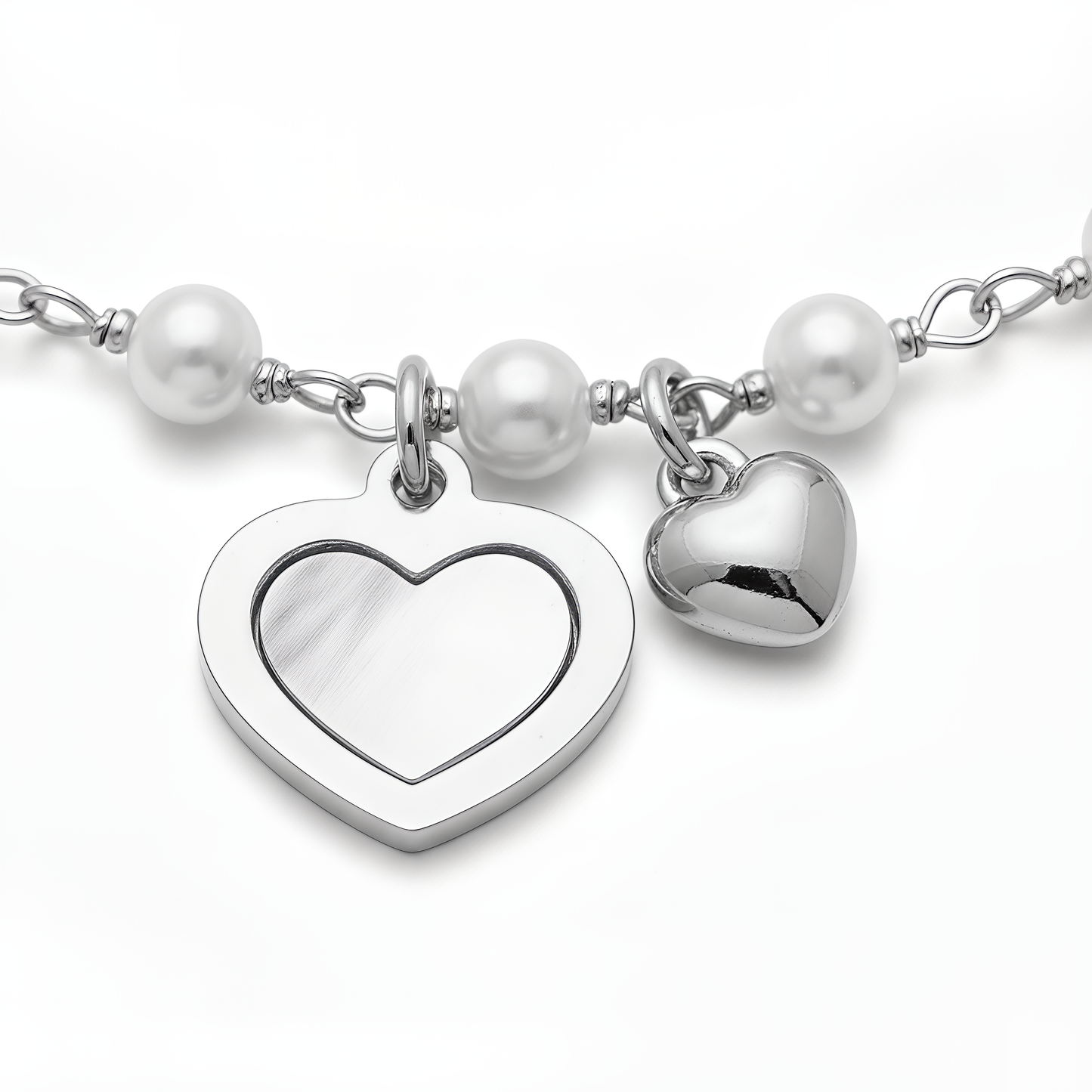 Bracciale Cuore VIBES in Argento 925 Laminato in Oro 24KT con Perle