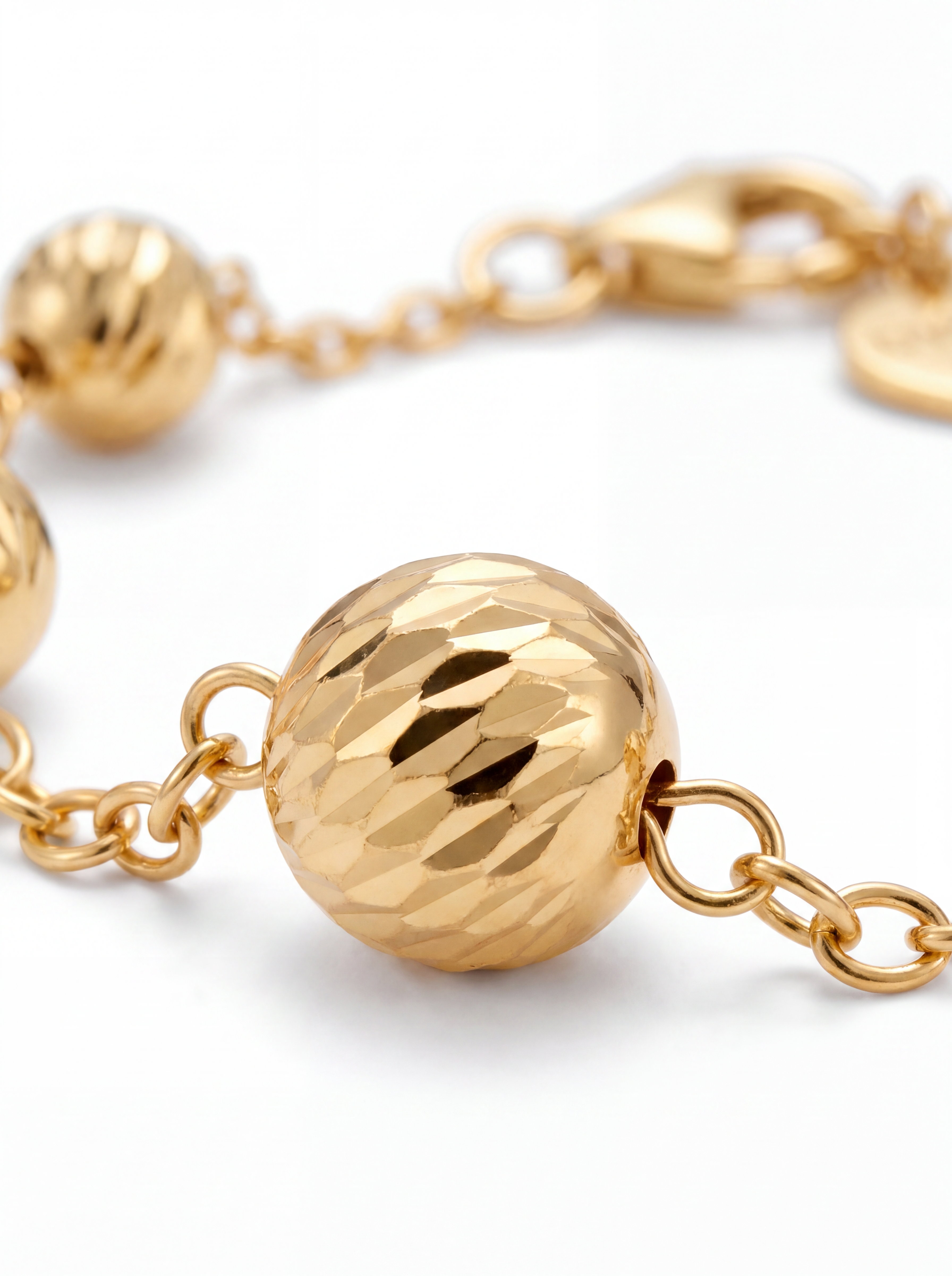 Bracciale a Sfere Diamantate Rewind Argento 925 Placcata Oro 24KT