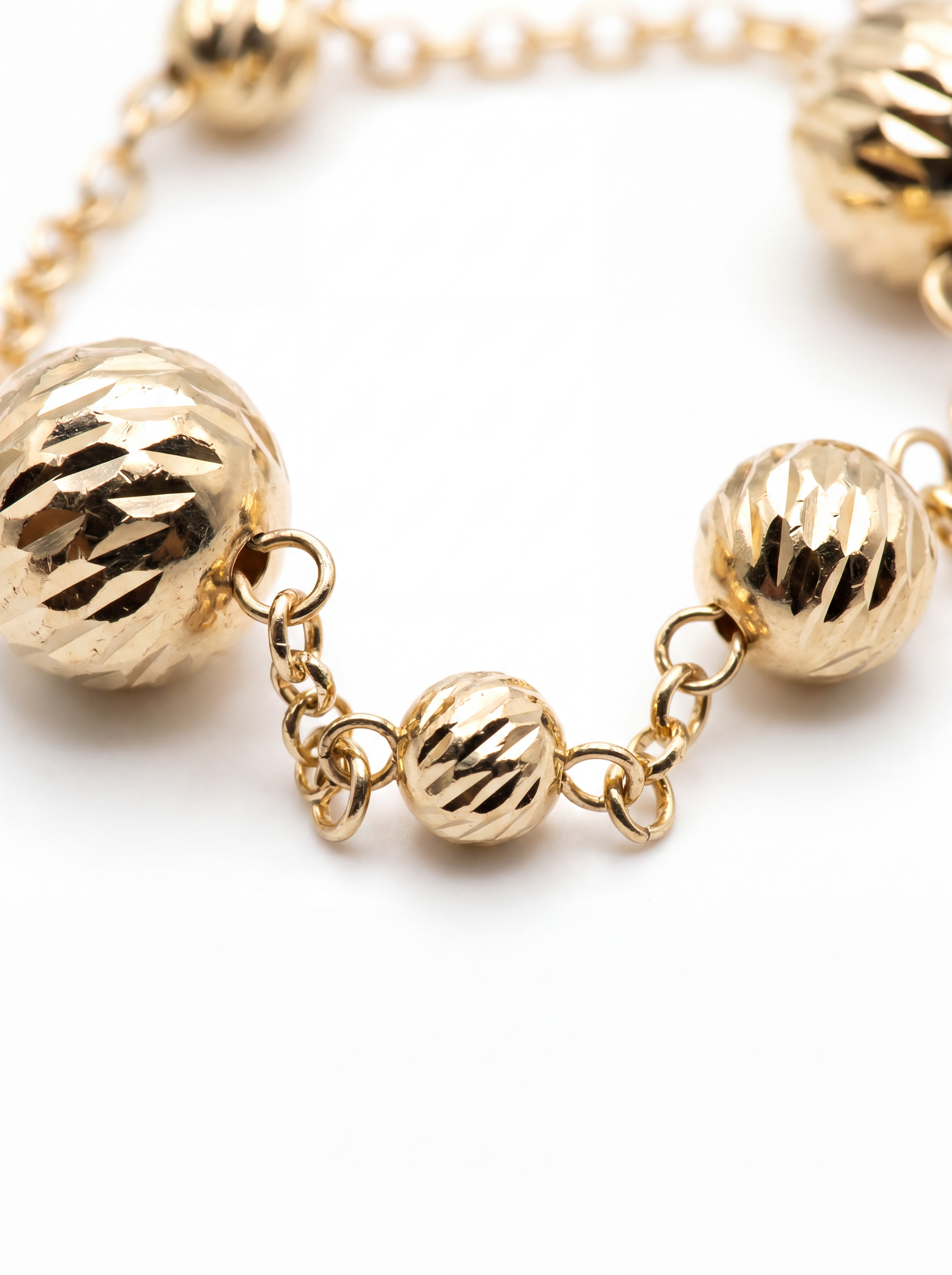 Bracciale a Sfere Diamantate Rewind Argento 925 Placcata Oro 24KT