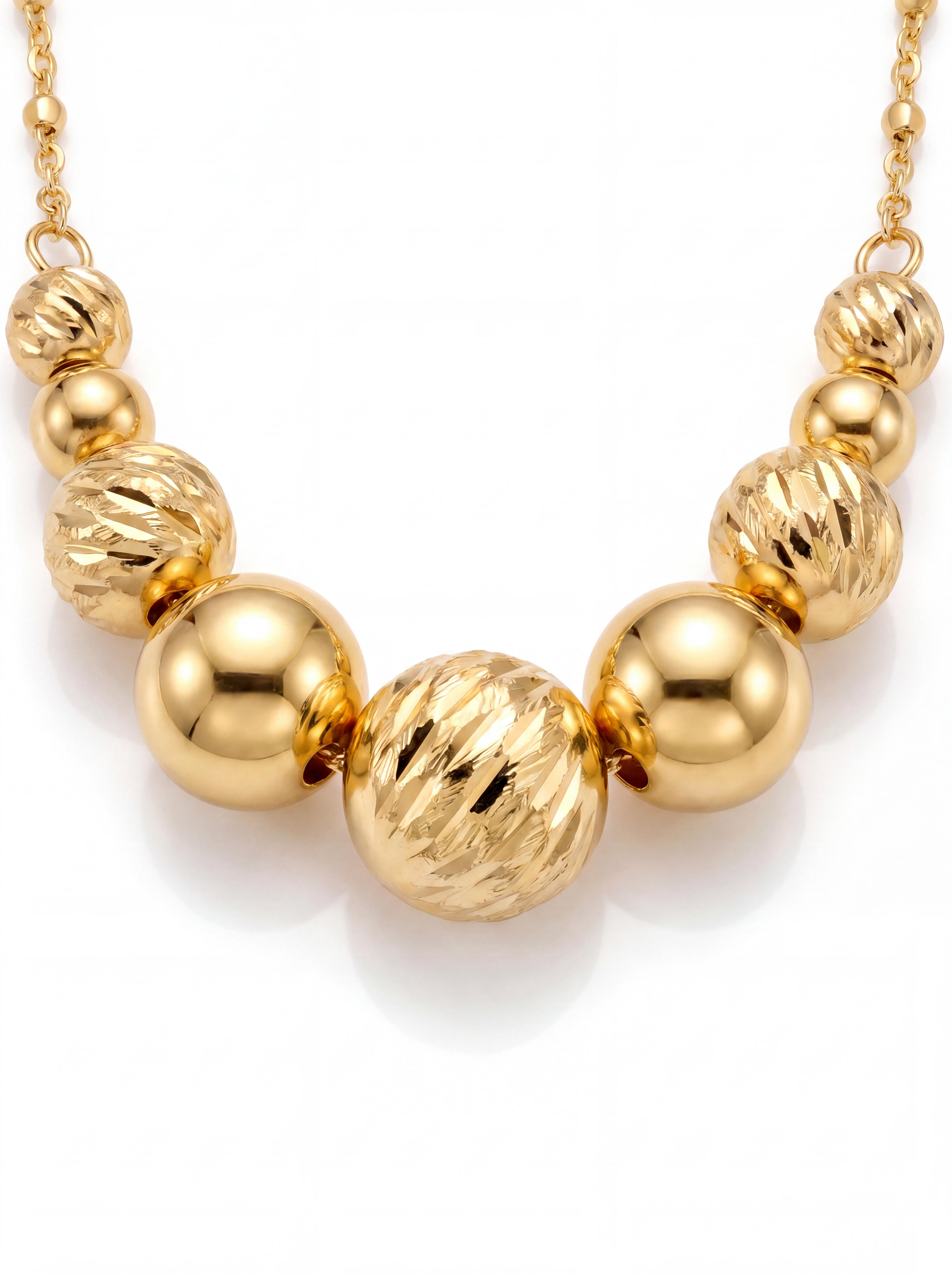 Collana a Sfere Diamantate Rewind Argento 925 Placcata Oro 24KT
