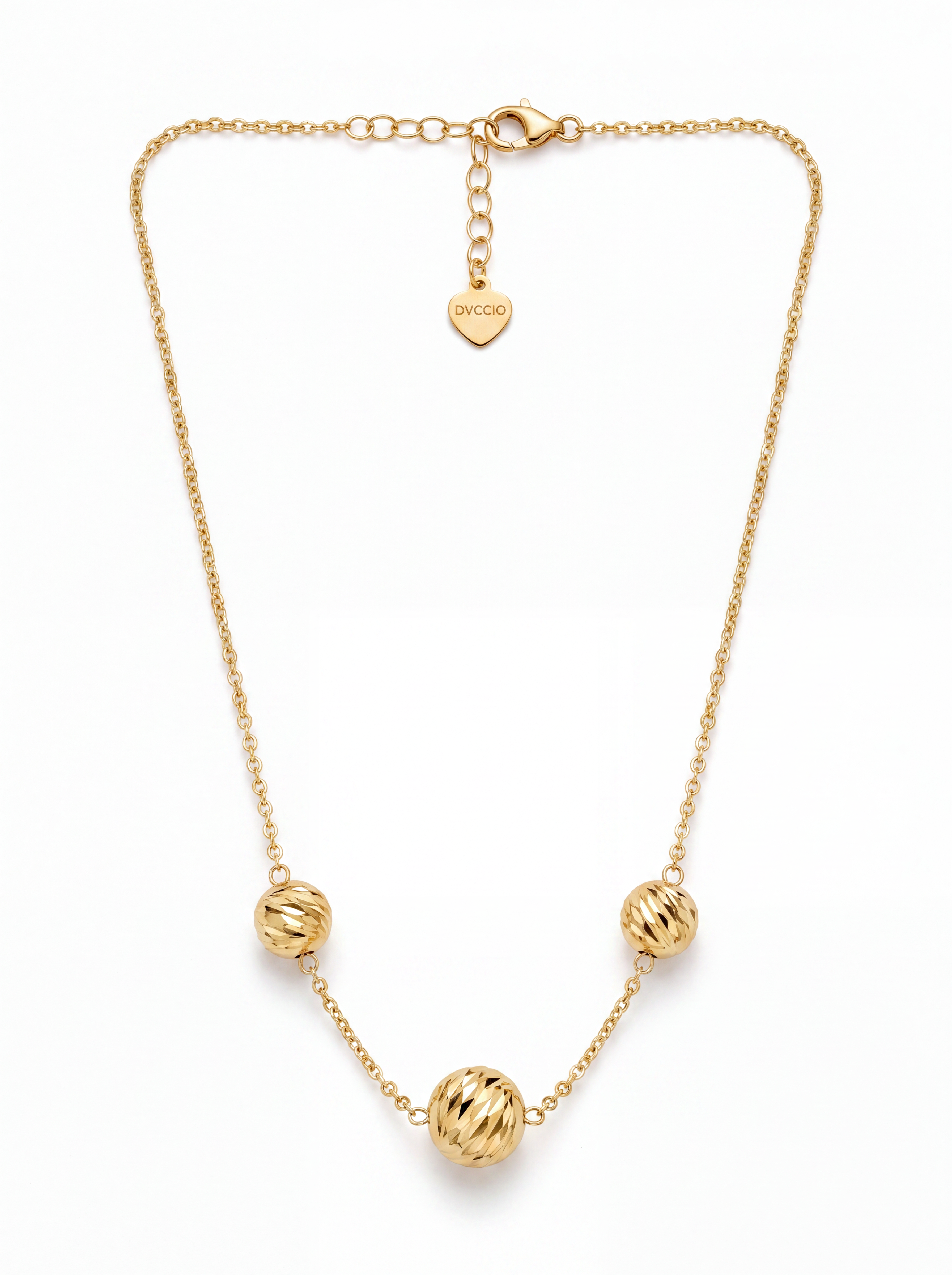 Collana Girocollo a Sfere Diamantate Rewind Argento 925 Placcata Oro 24KT