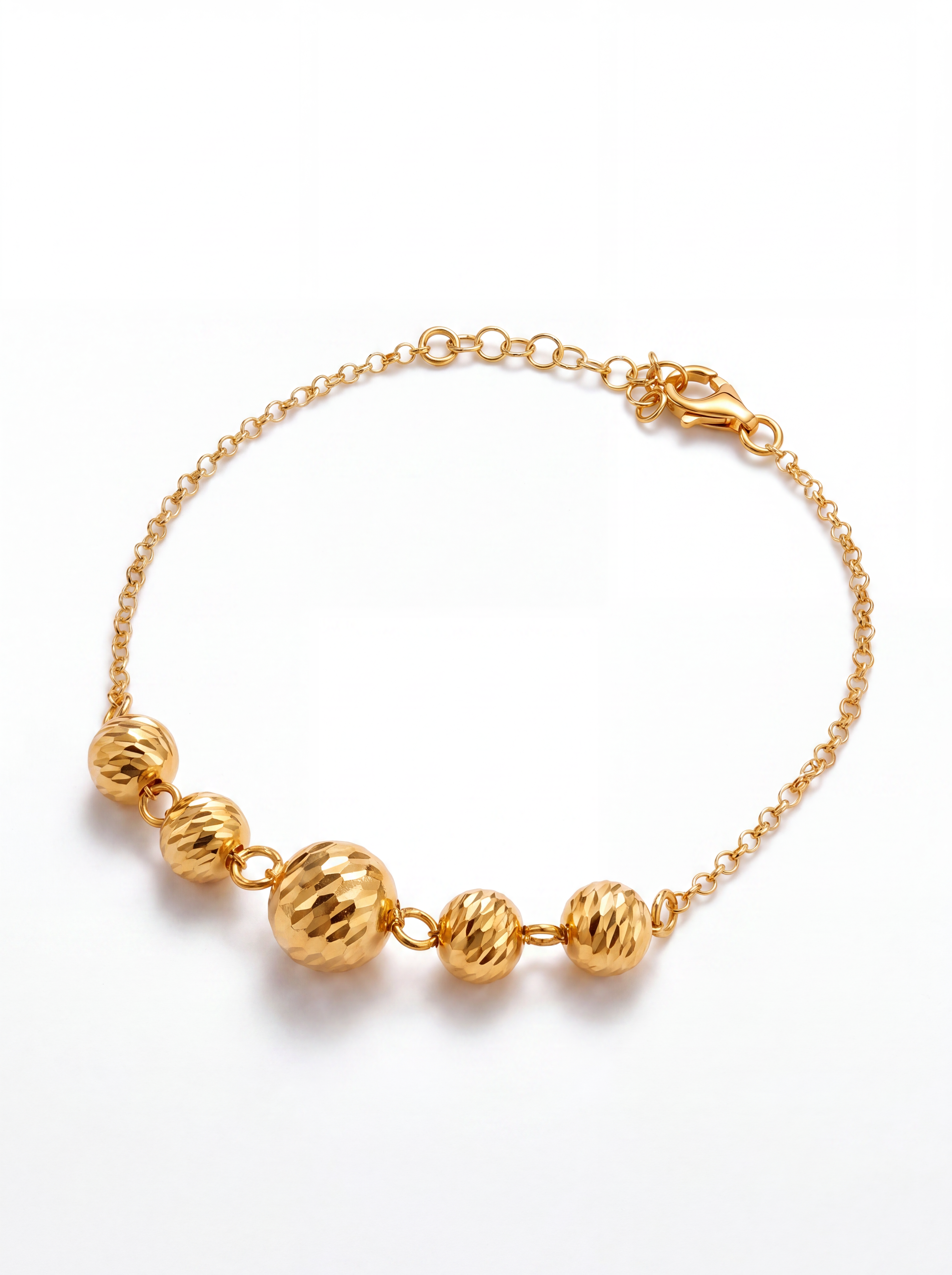 Bracciale a Sfere Diamantate Rewind Argento 925 Placcata Oro 24KT