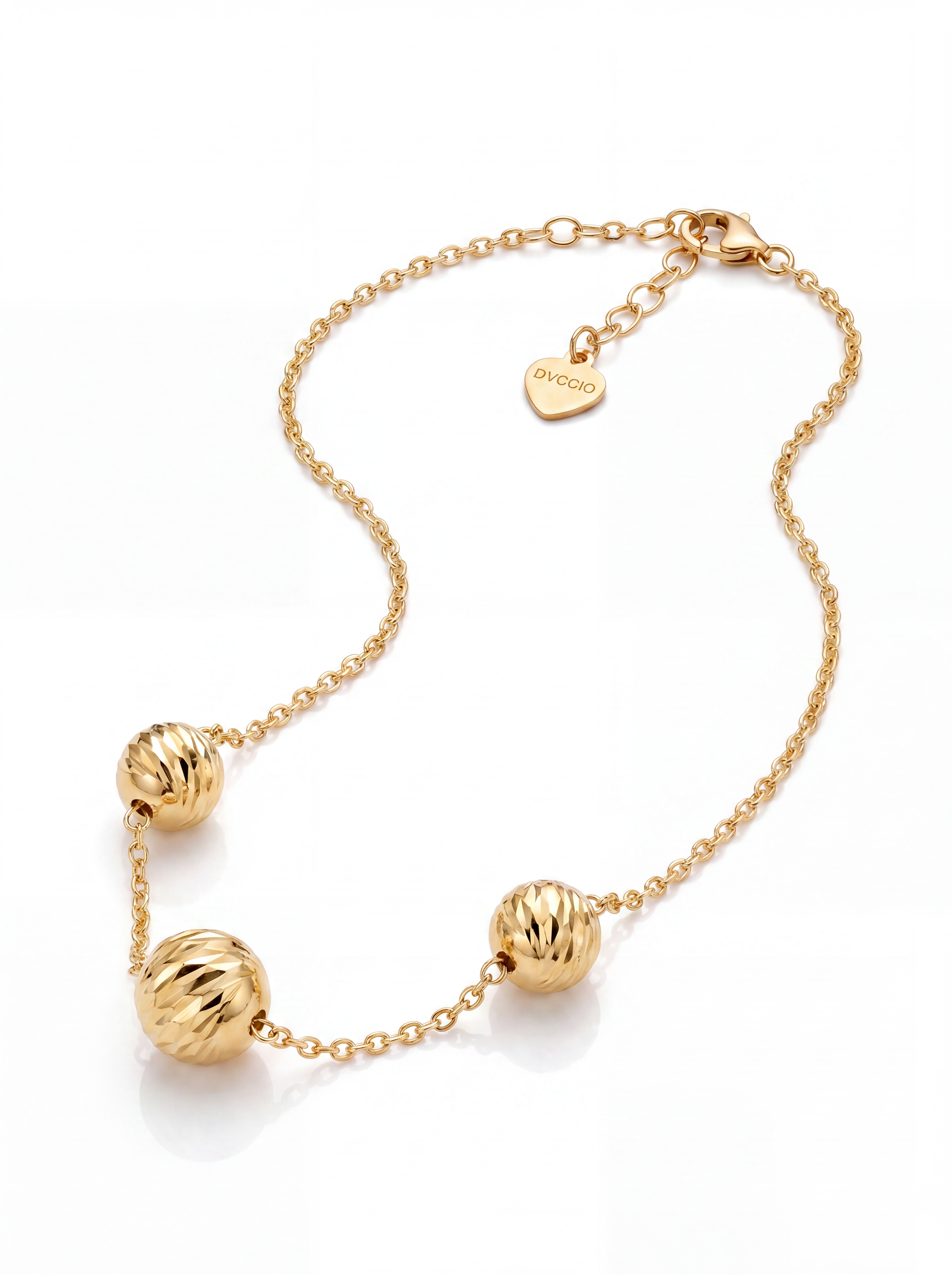 Collana Girocollo a Sfere Diamantate Rewind Argento 925 Placcata Oro 24KT