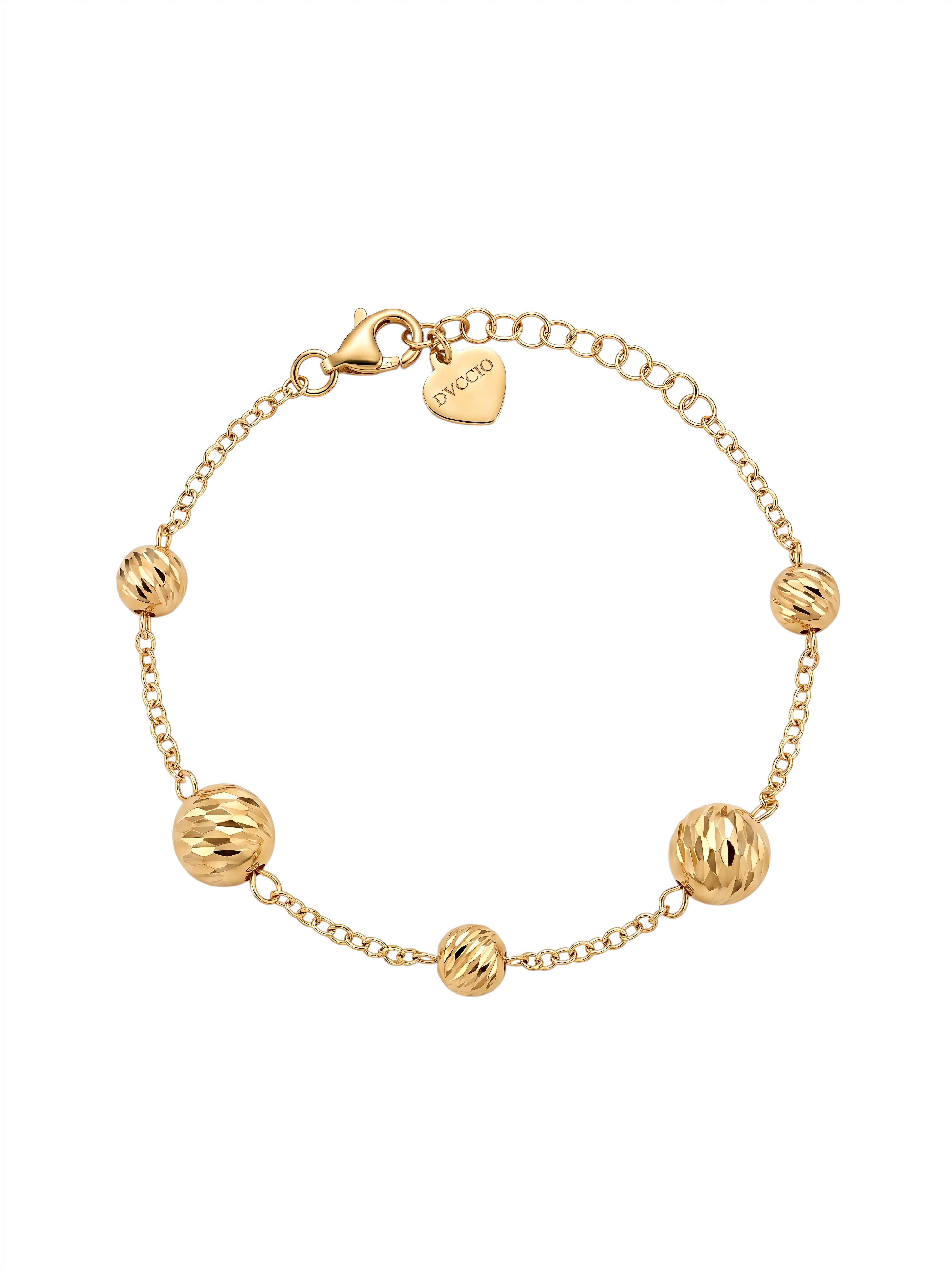 Bracciale a Sfere Diamantate Rewind Argento 925 Placcata Oro 24KT
