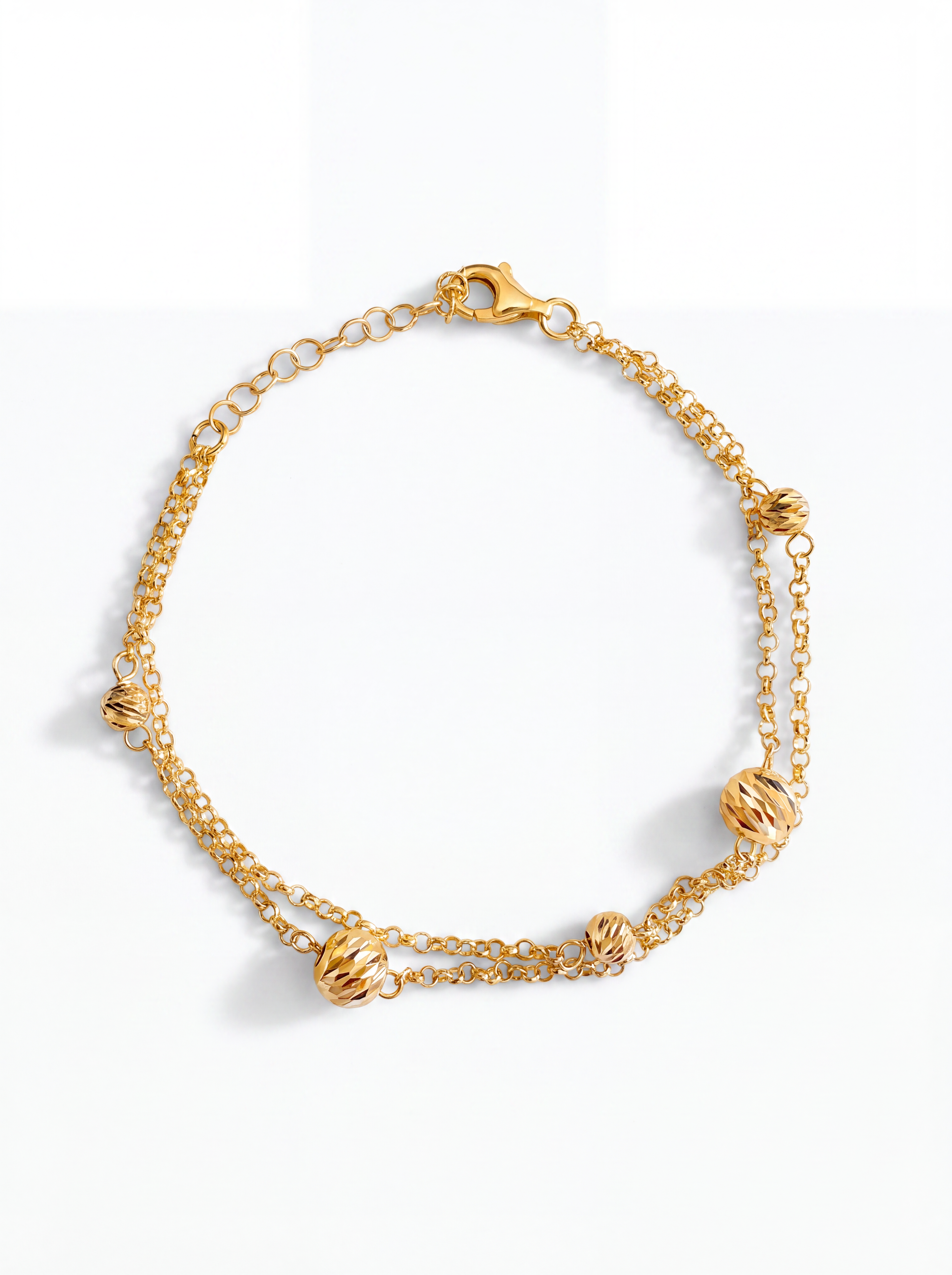 Bracciale a Sfere Diamantate Rewind Argento 925 Placcata Oro 24KT