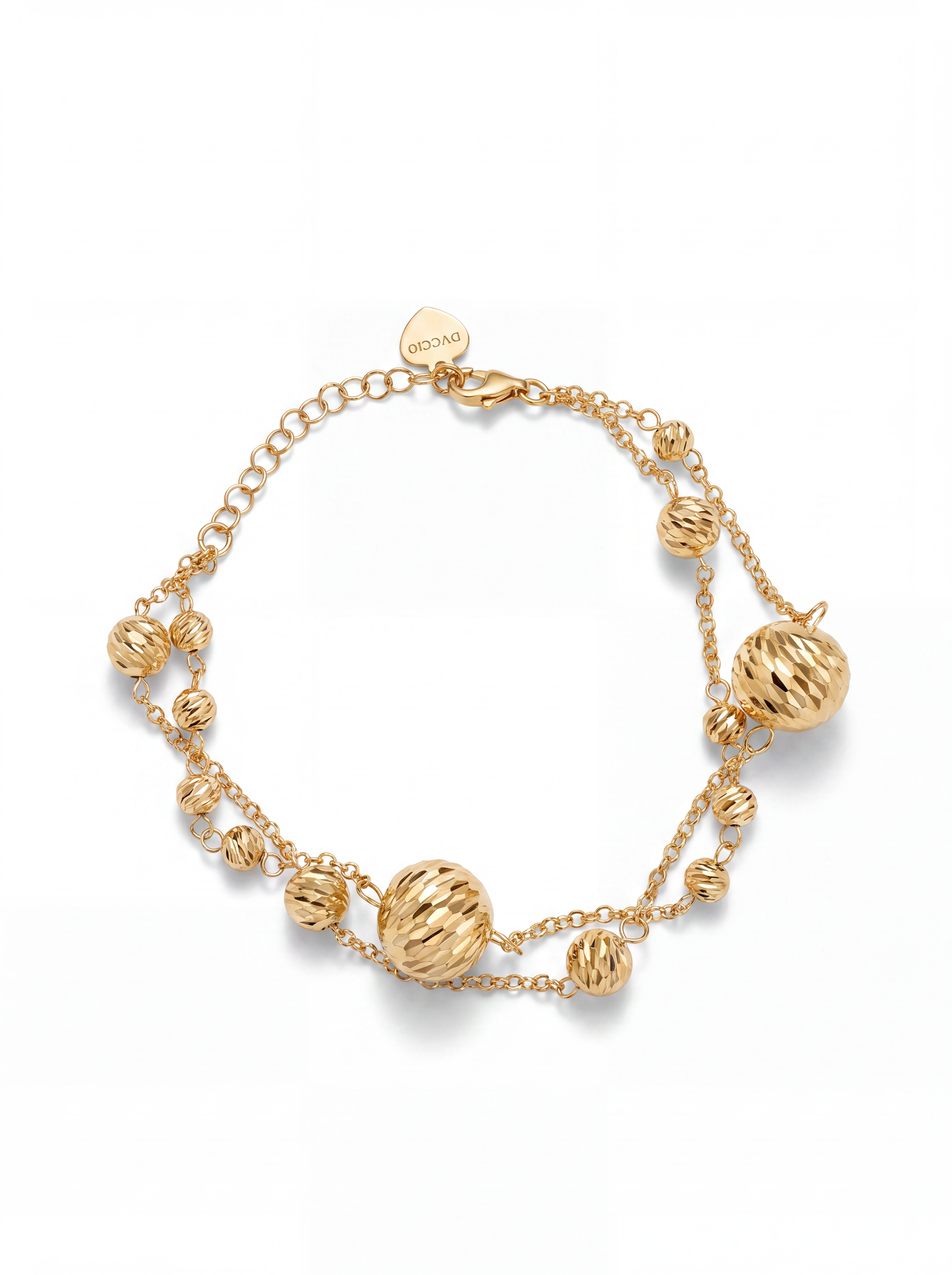 Bracciale a Sfere Diamantate Rewind Argento 925 Placcata Oro 24KT