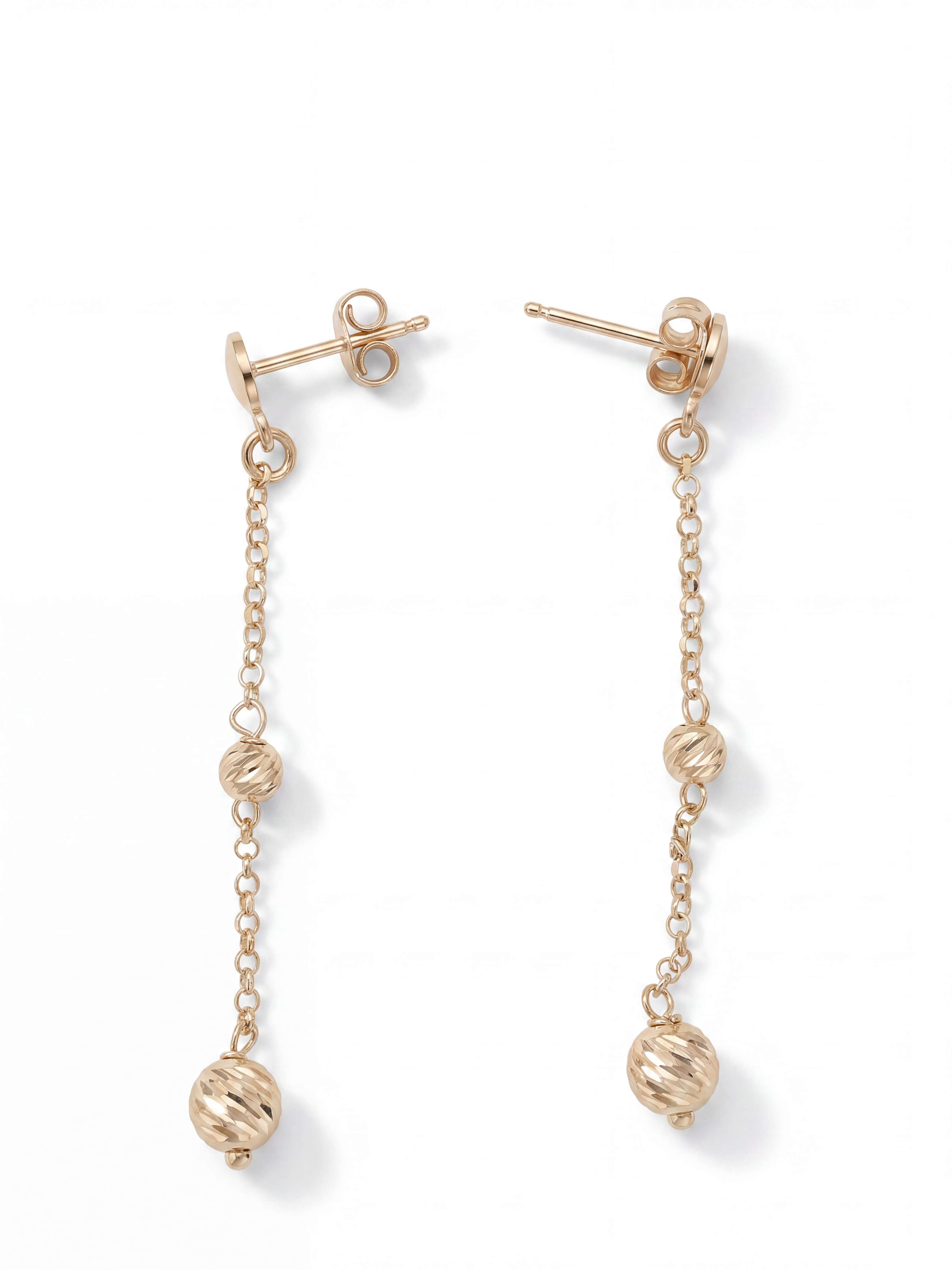 Orecchini a Sfere Diamantate Rewind Argento 925 Placcata Oro 24KT