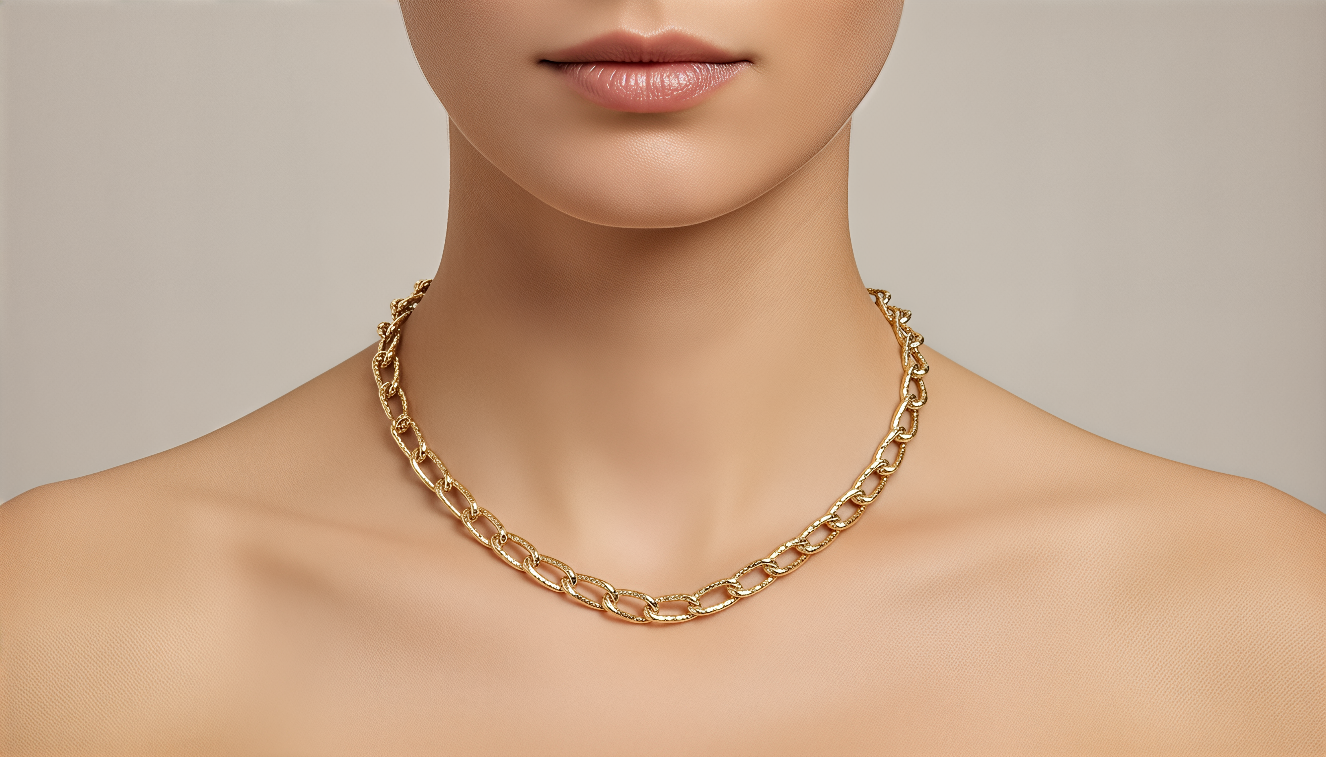 Collana Catena Ovale in Argento 925 Laminato Oro 24KT