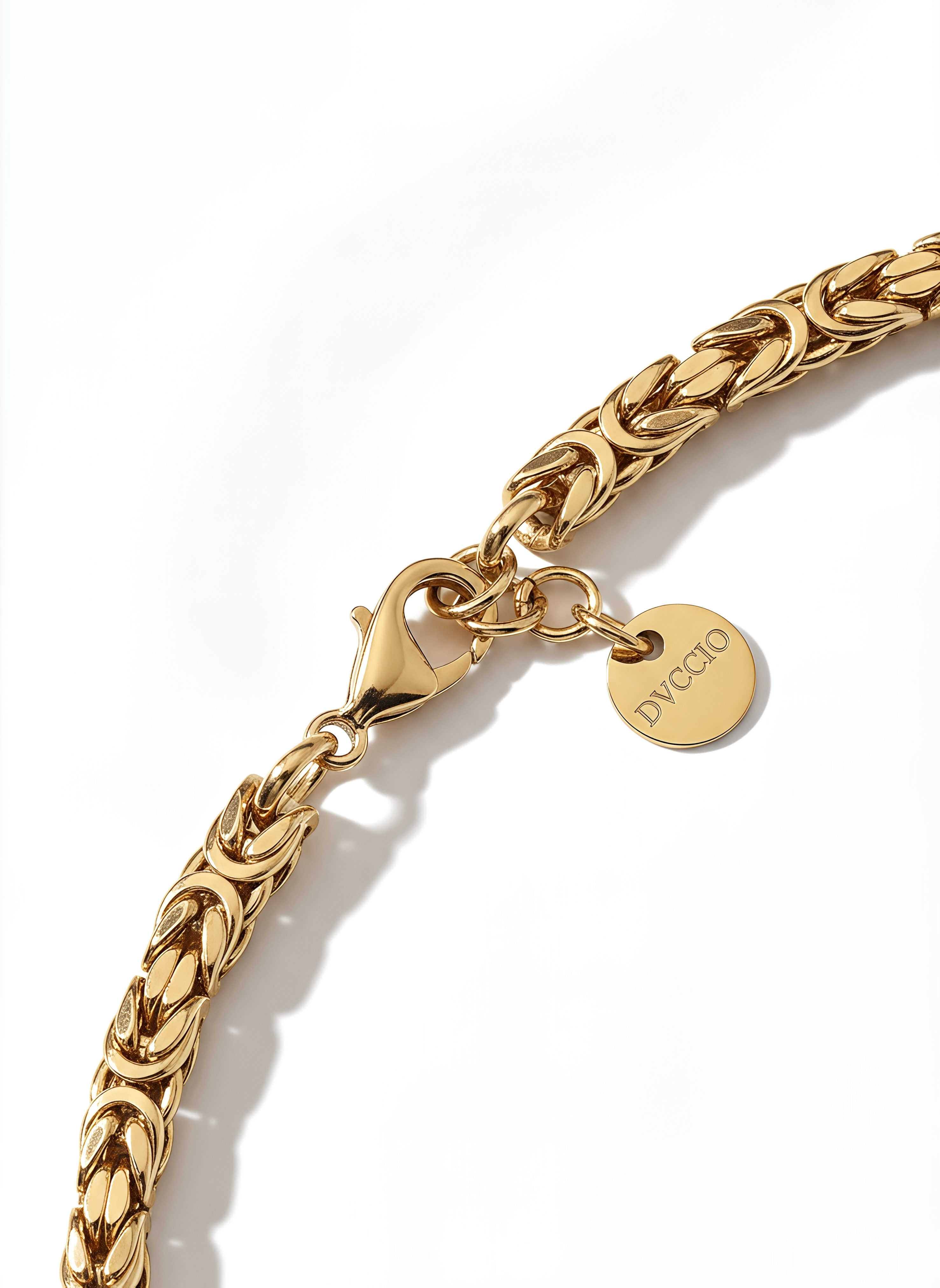 Collana a Maglia Bizantina Piccola Dubai Argento 925 Placcata Oro 24KT