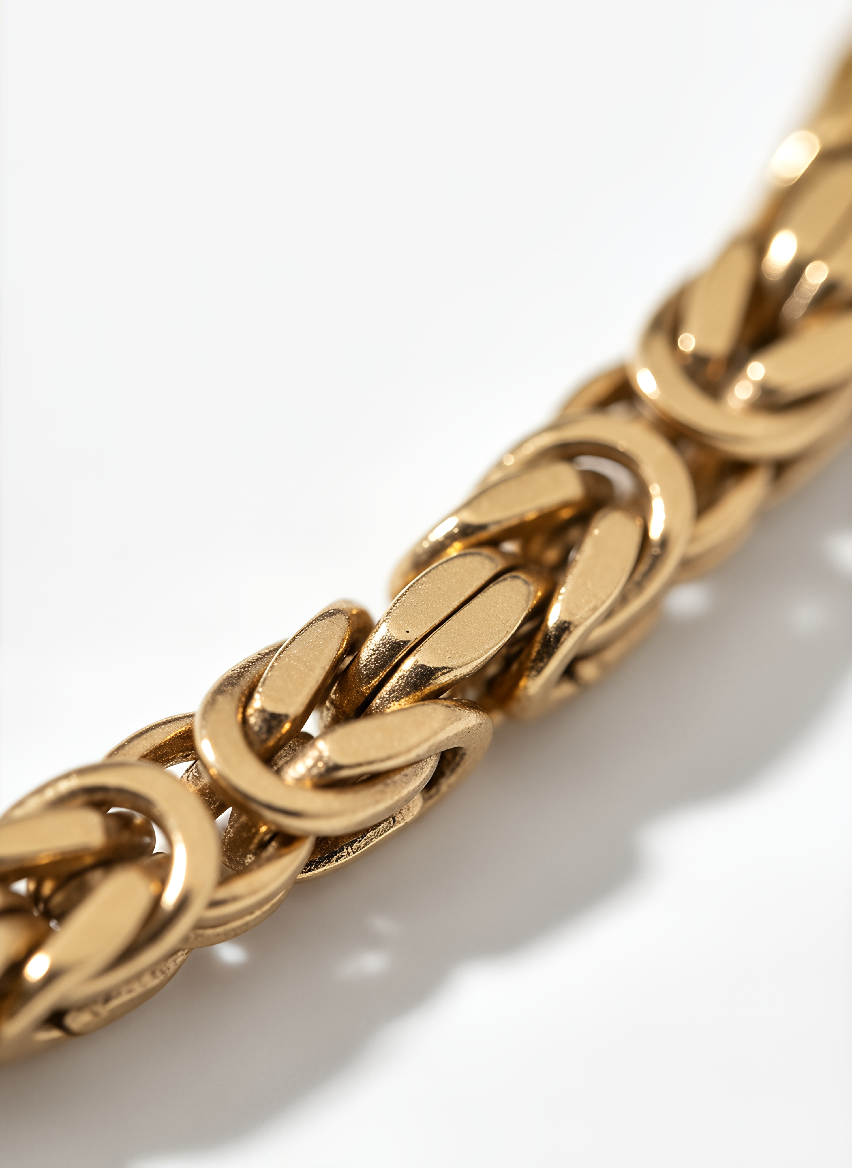 Collana a Maglia Bizantina Piccola Dubai Argento 925 Placcata Oro 24KT