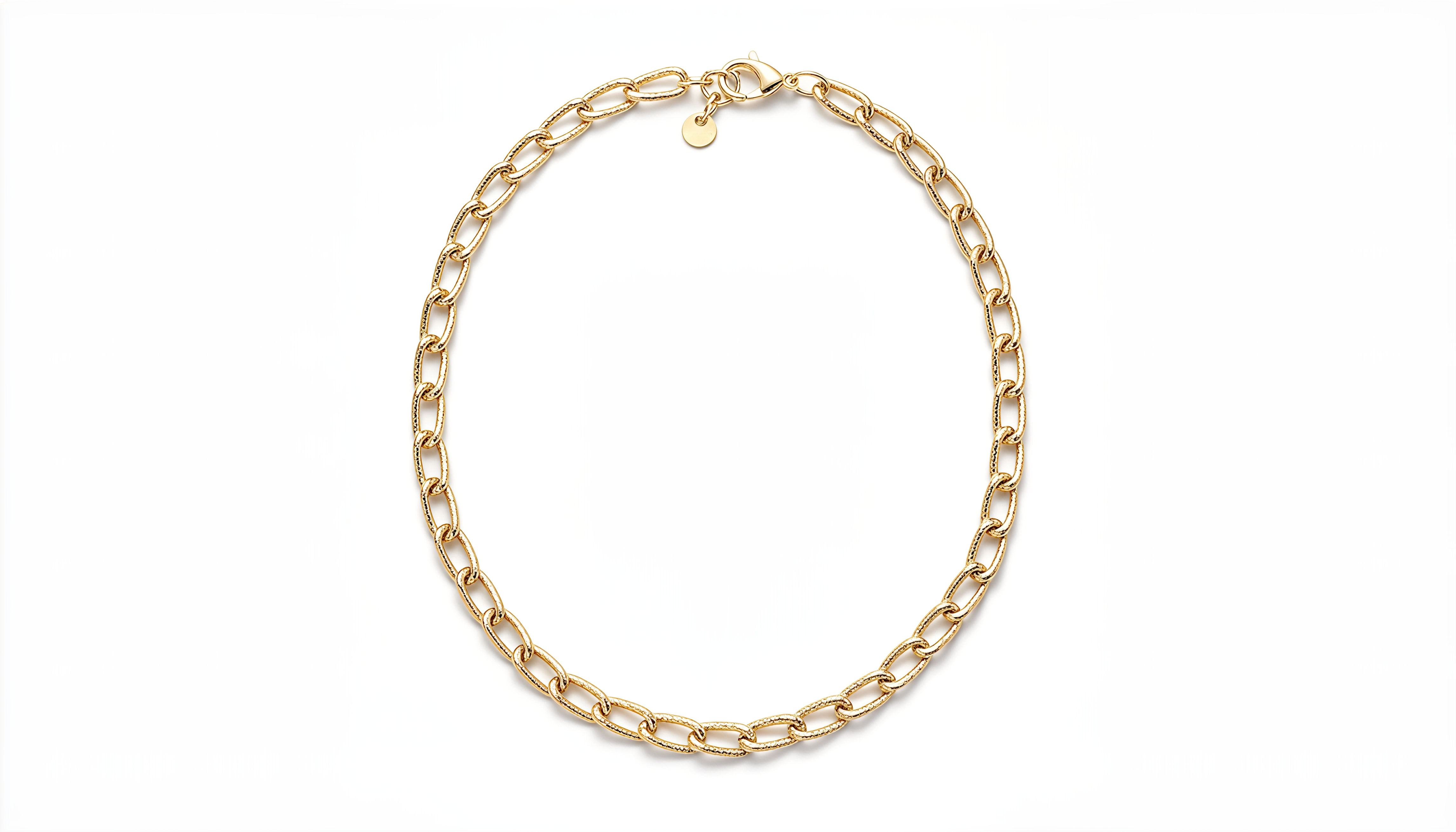 Collana Catena Ovale in Argento 925 Laminato Oro 24KT