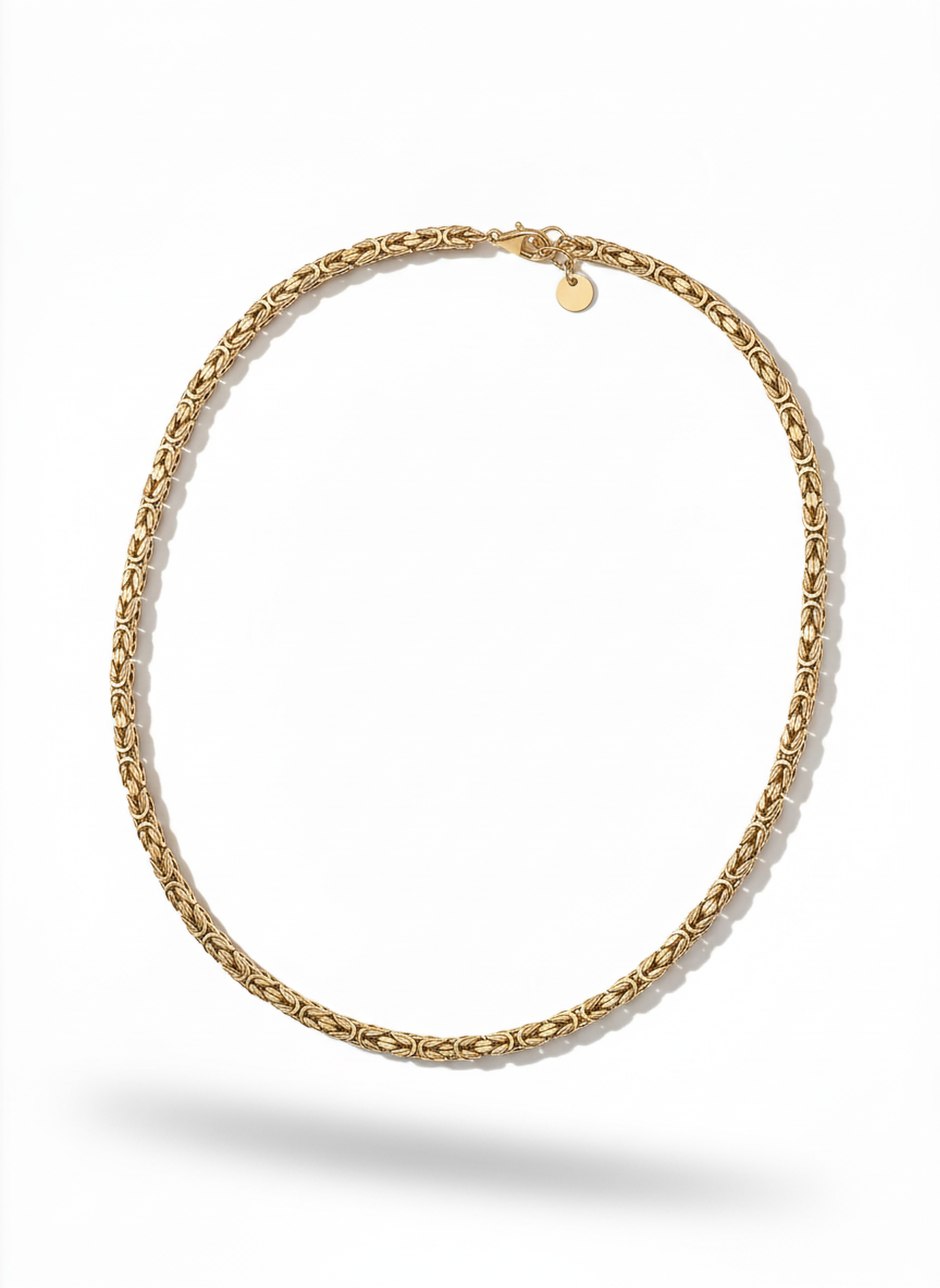 Collana a Maglia Bizantina Piccola Dubai Argento 925 Placcata Oro 24KT