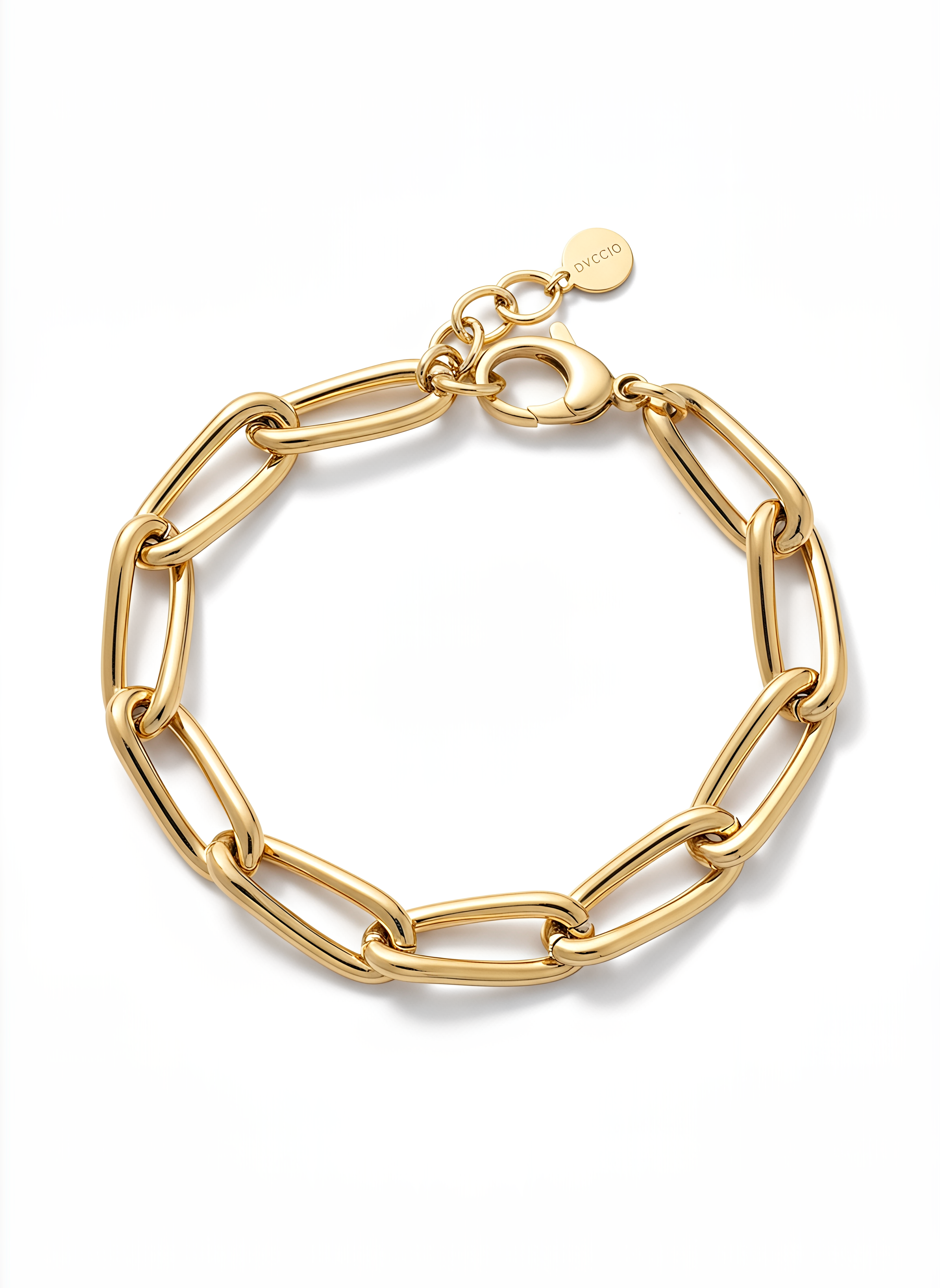 Bracciale Catena Ovale in Argento 925 Laminato Oro 24KT